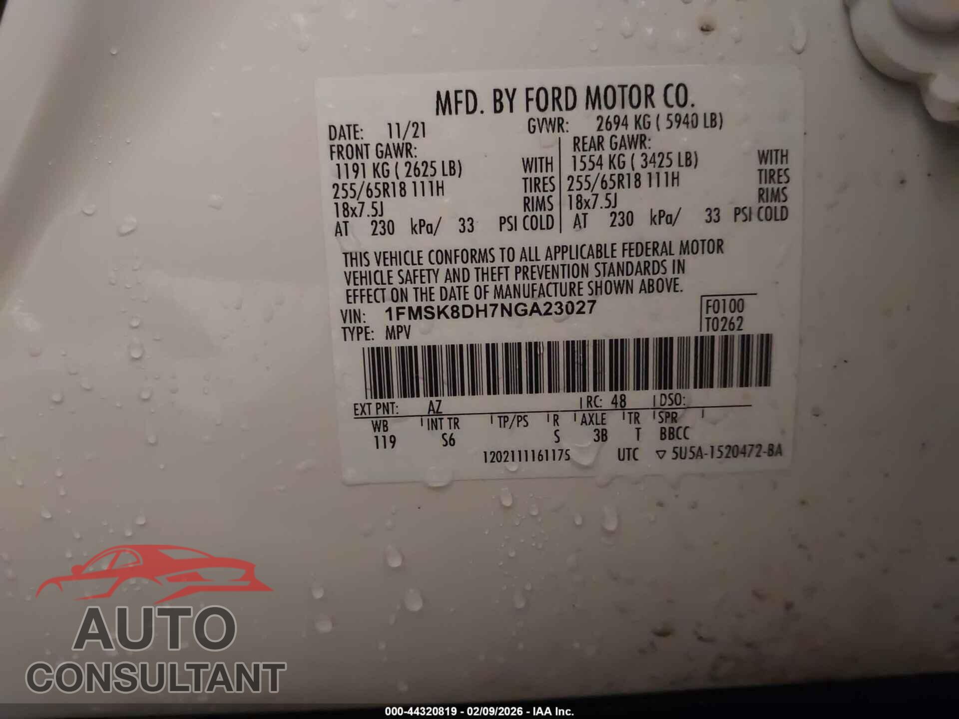 FORD EXPLORER 2022 - 1FMSK8DH7NGA23027