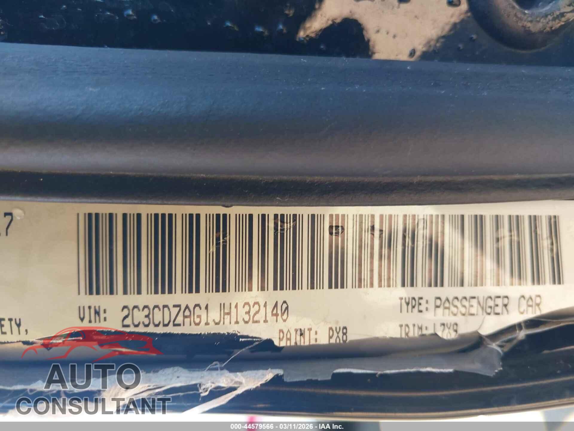 DODGE CHALLENGER 2018 - 2C3CDZAG1JH132140