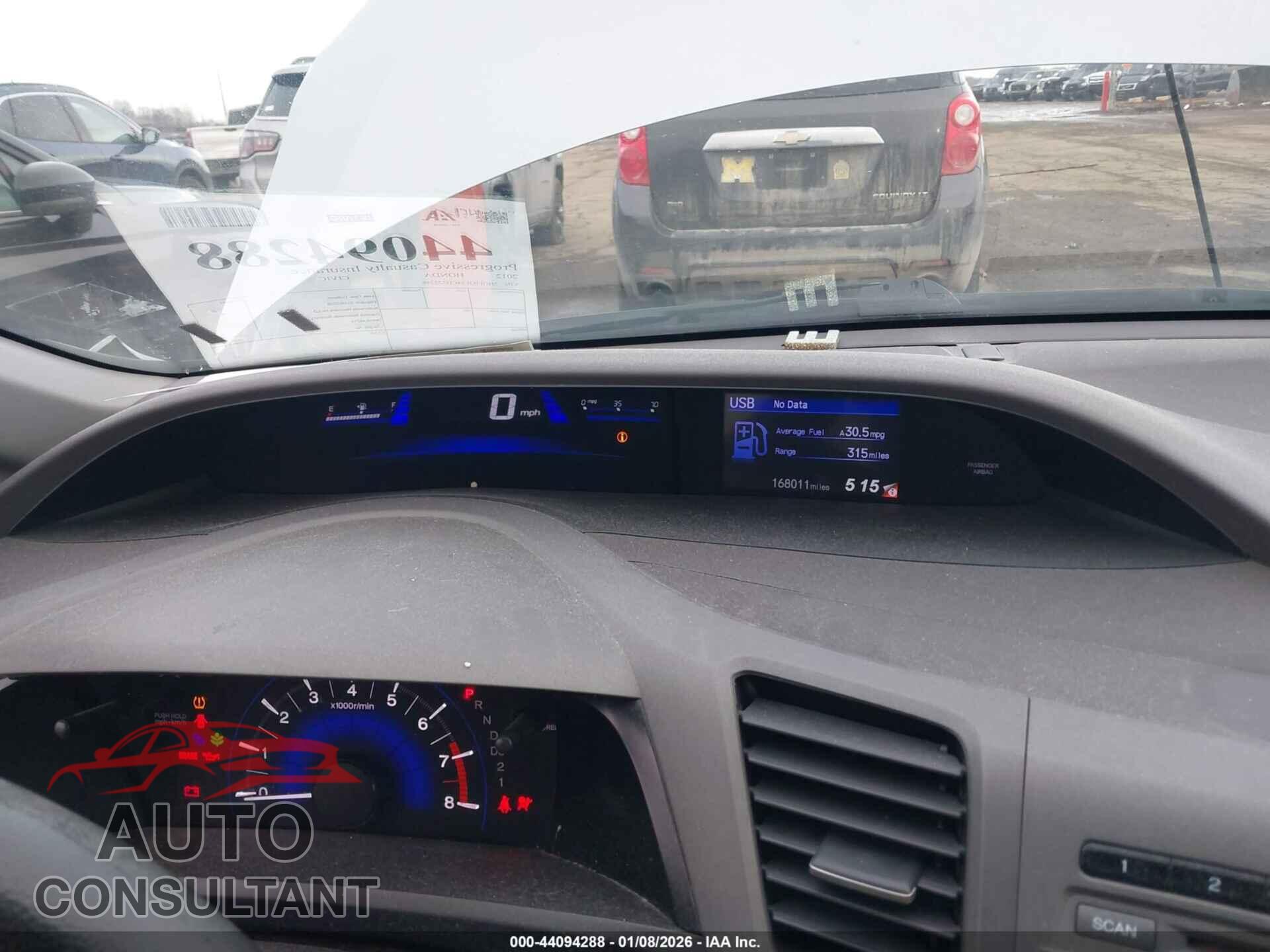 HONDA CIVIC 2012 - 2HGFB2F54CH522246