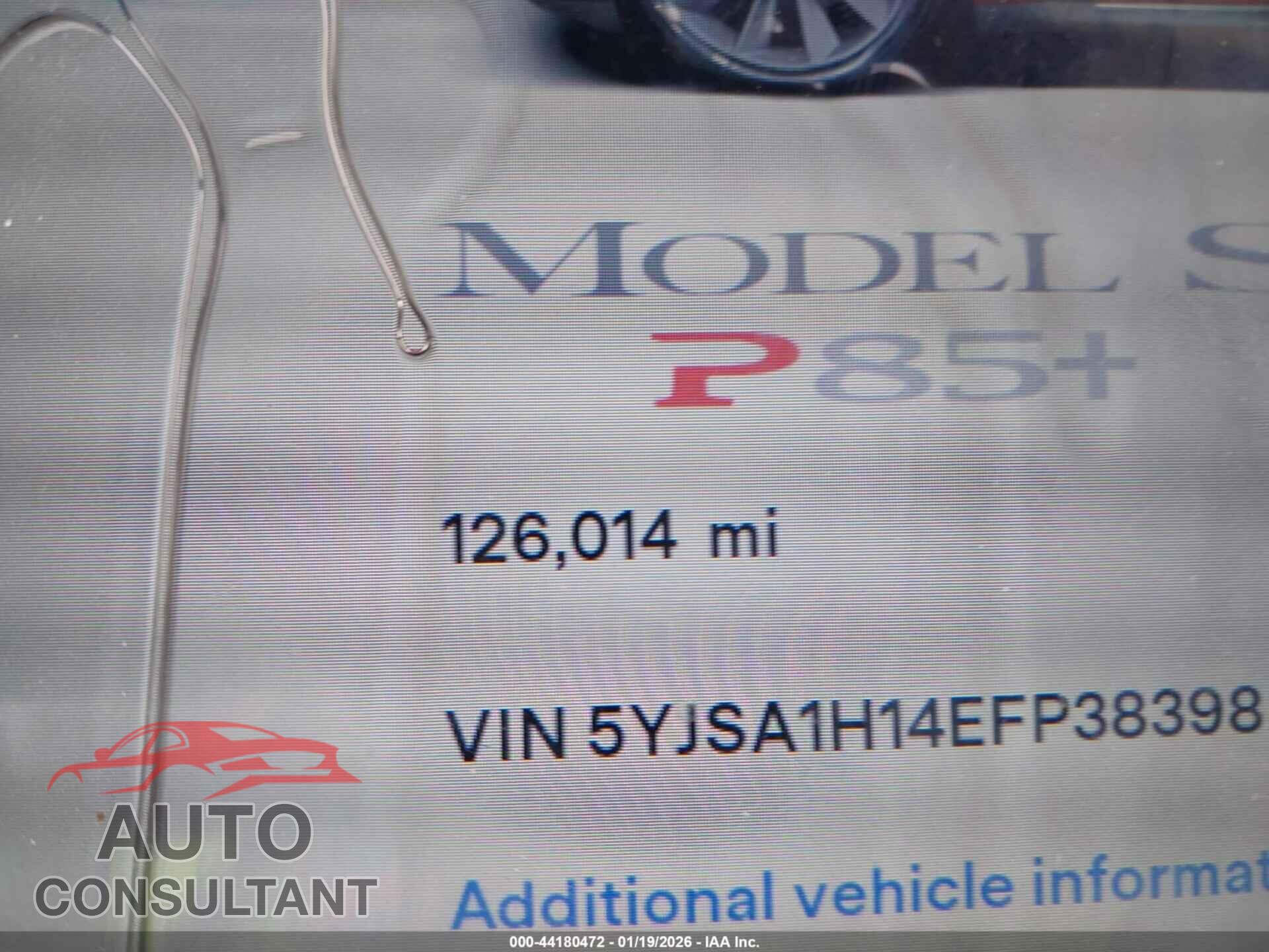 TESLA MODEL S 2014 - 5YJSA1H14EFP38398