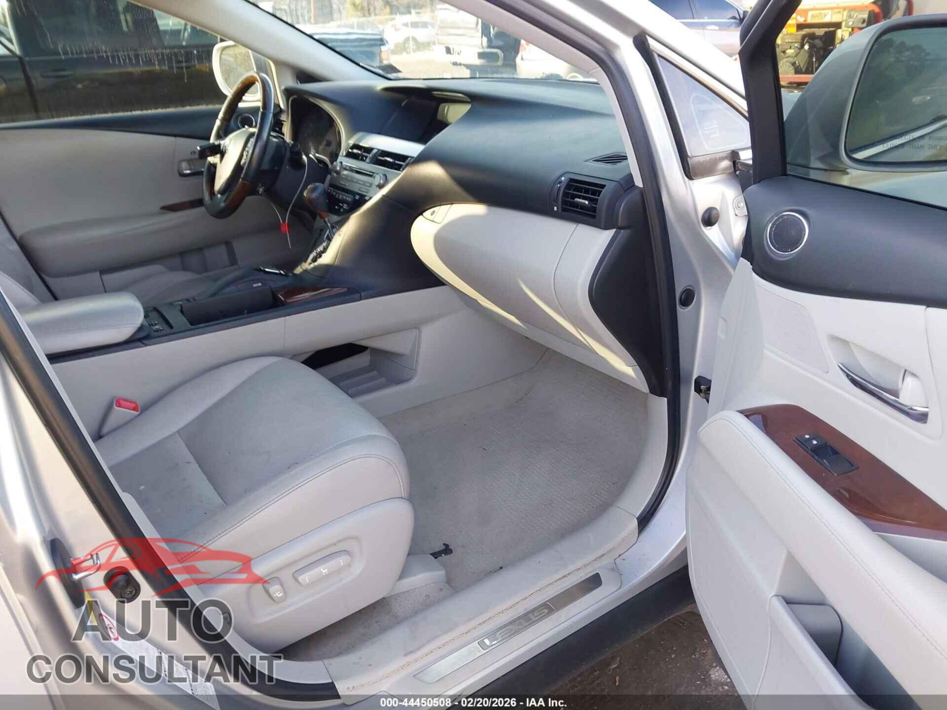 LEXUS RX 350 2010 - 2T2BK1BA7AC024667