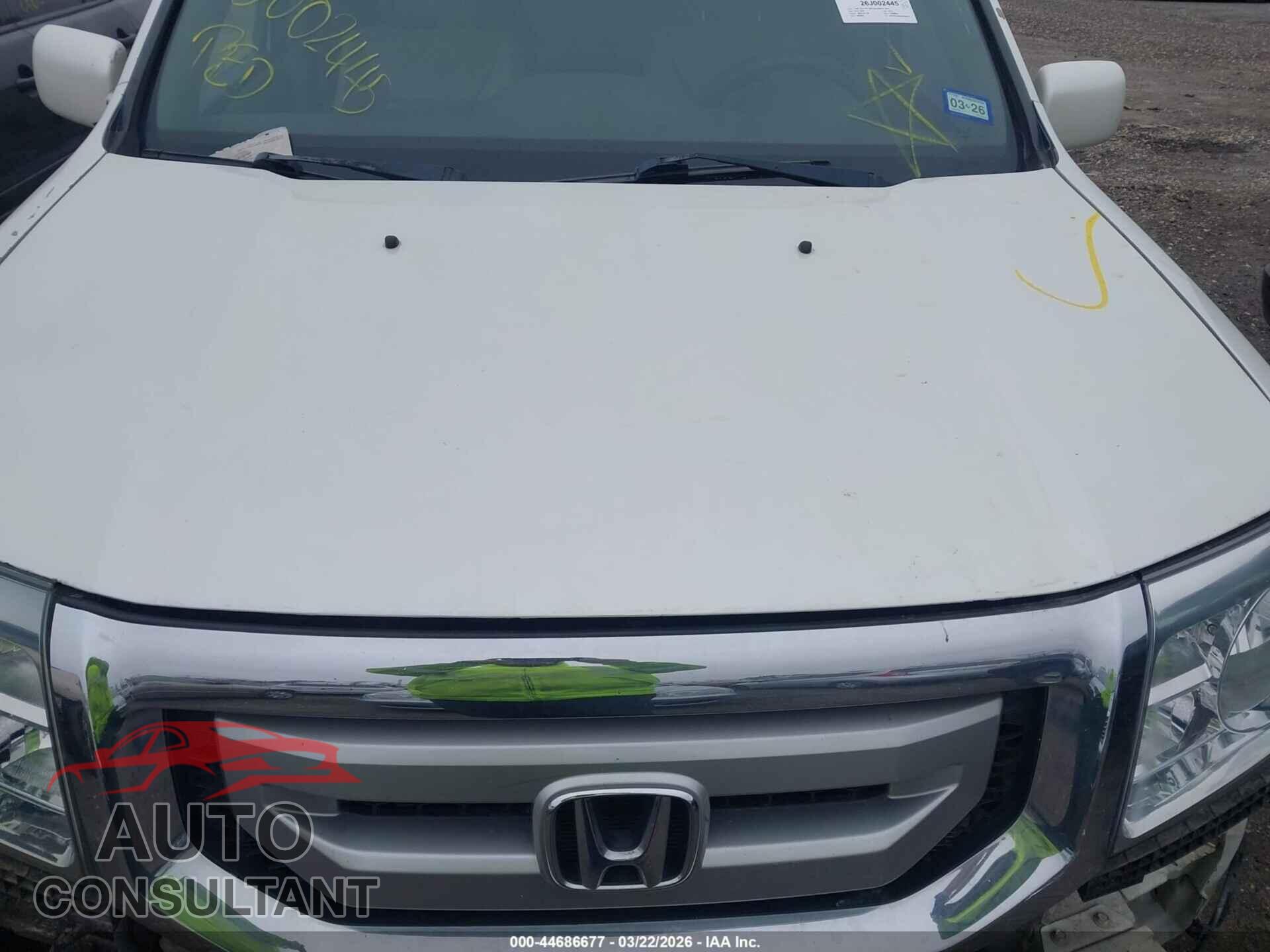 HONDA PILOT 2011 - 5FNYF3H96BB038634
