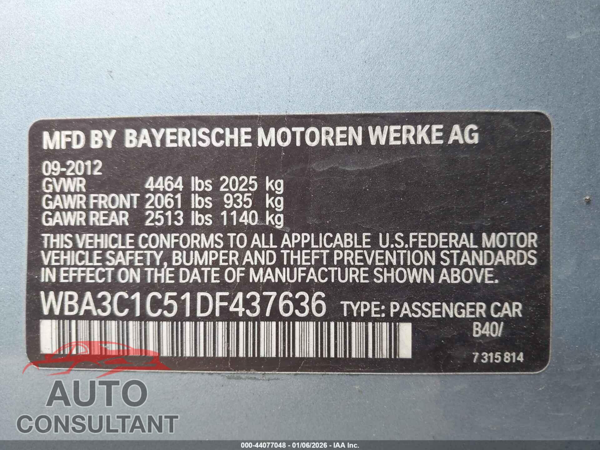 BMW 328I 2013 - WBA3C1C51DF437636