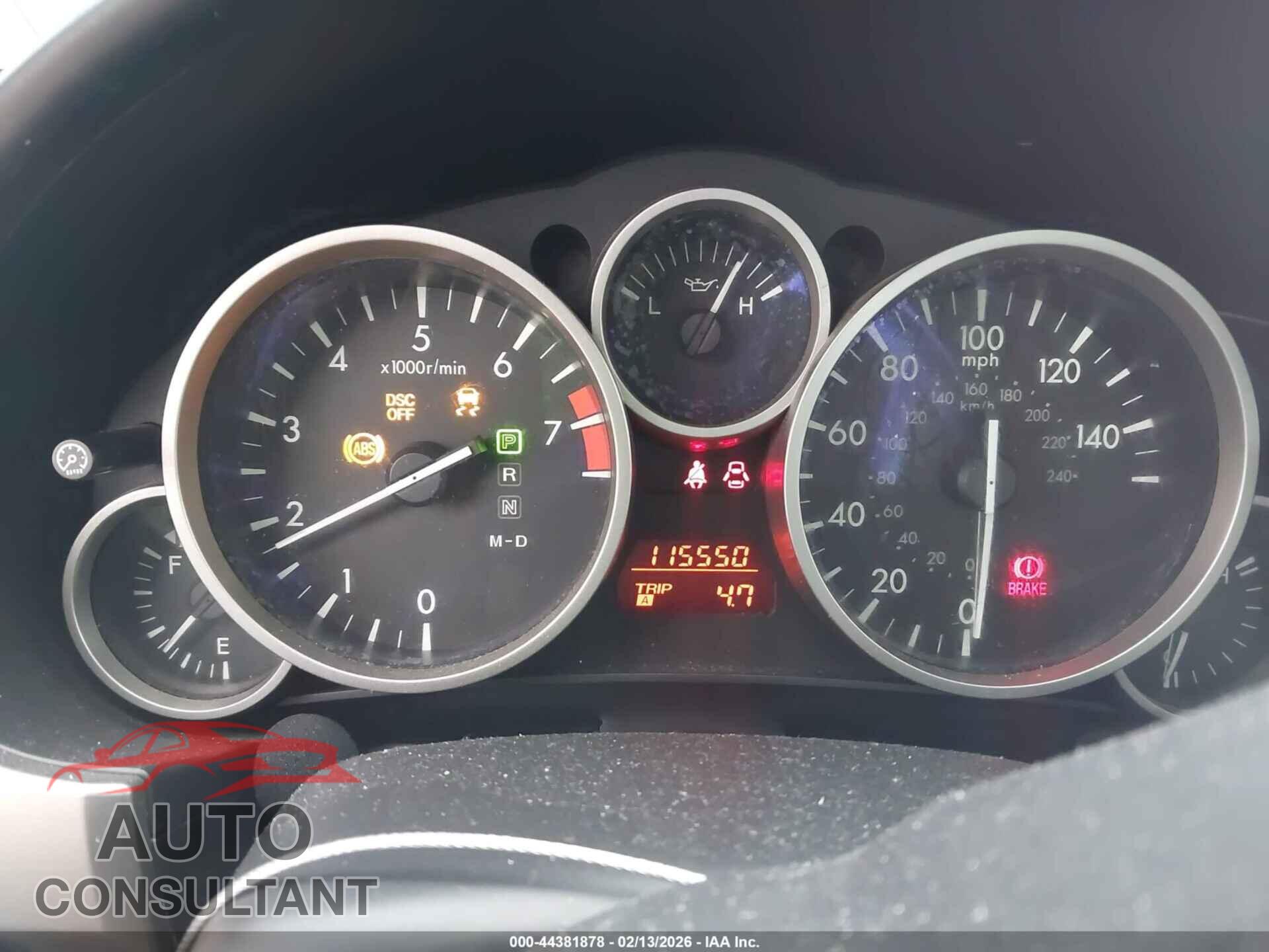 MAZDA MX-5 MIATA 2011 - JM1NC2PF9B0214006