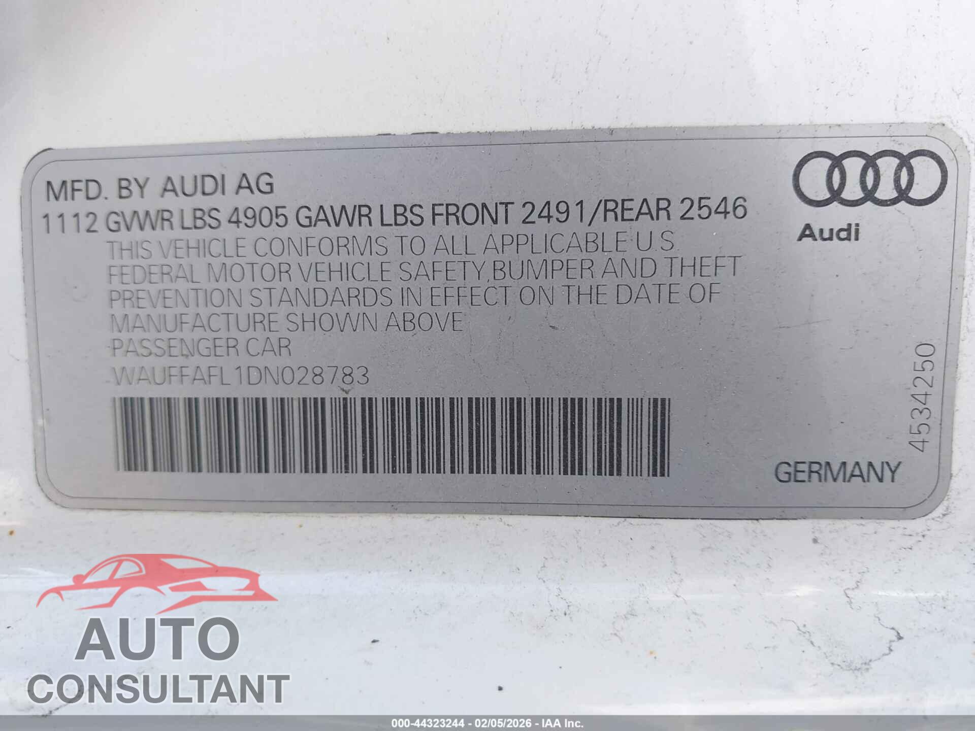 AUDI A4 2013 - WAUFFAFL1DN028783
