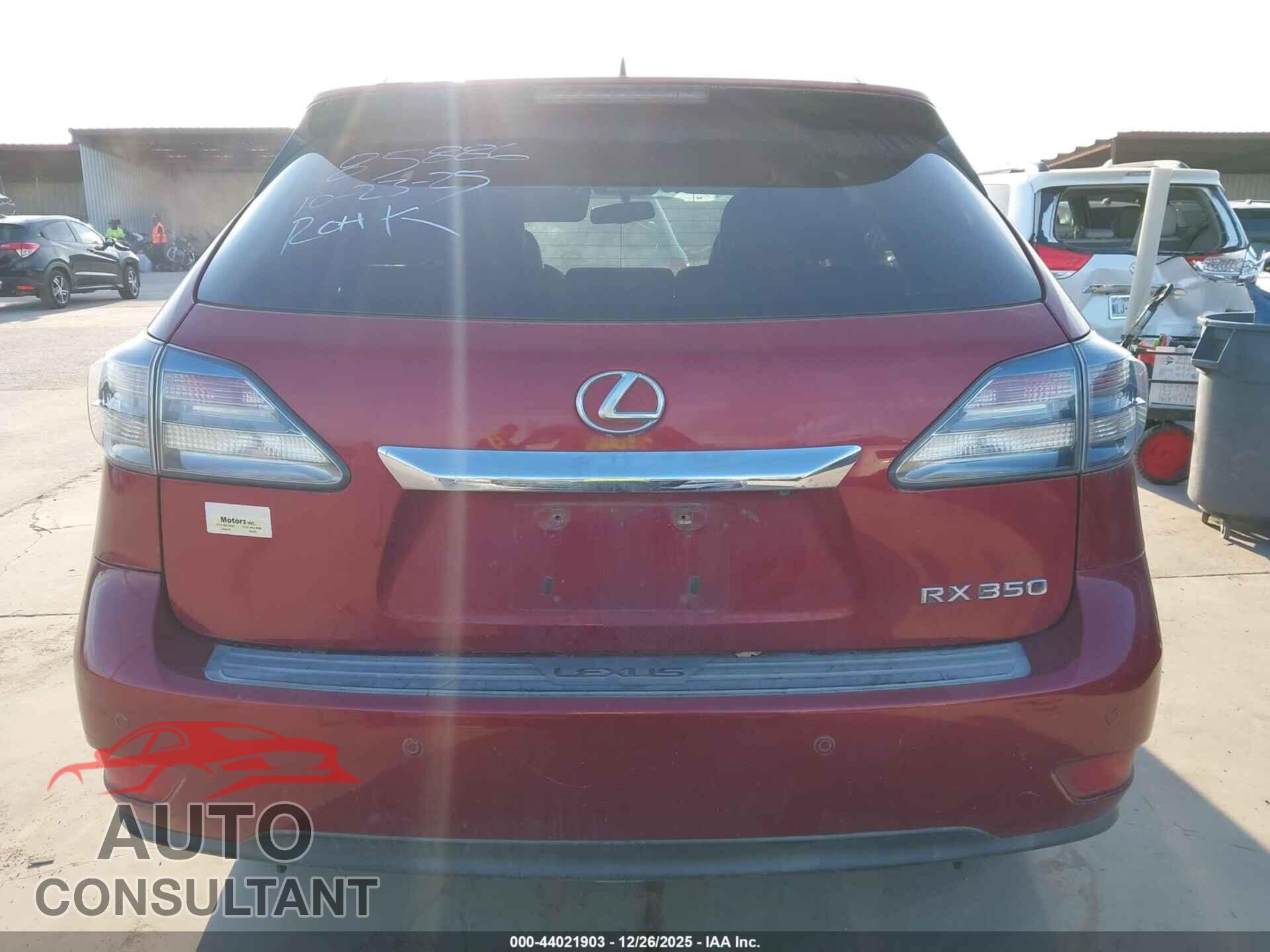 LEXUS RX 350 2012 - 2T2ZK1BA3CC085886