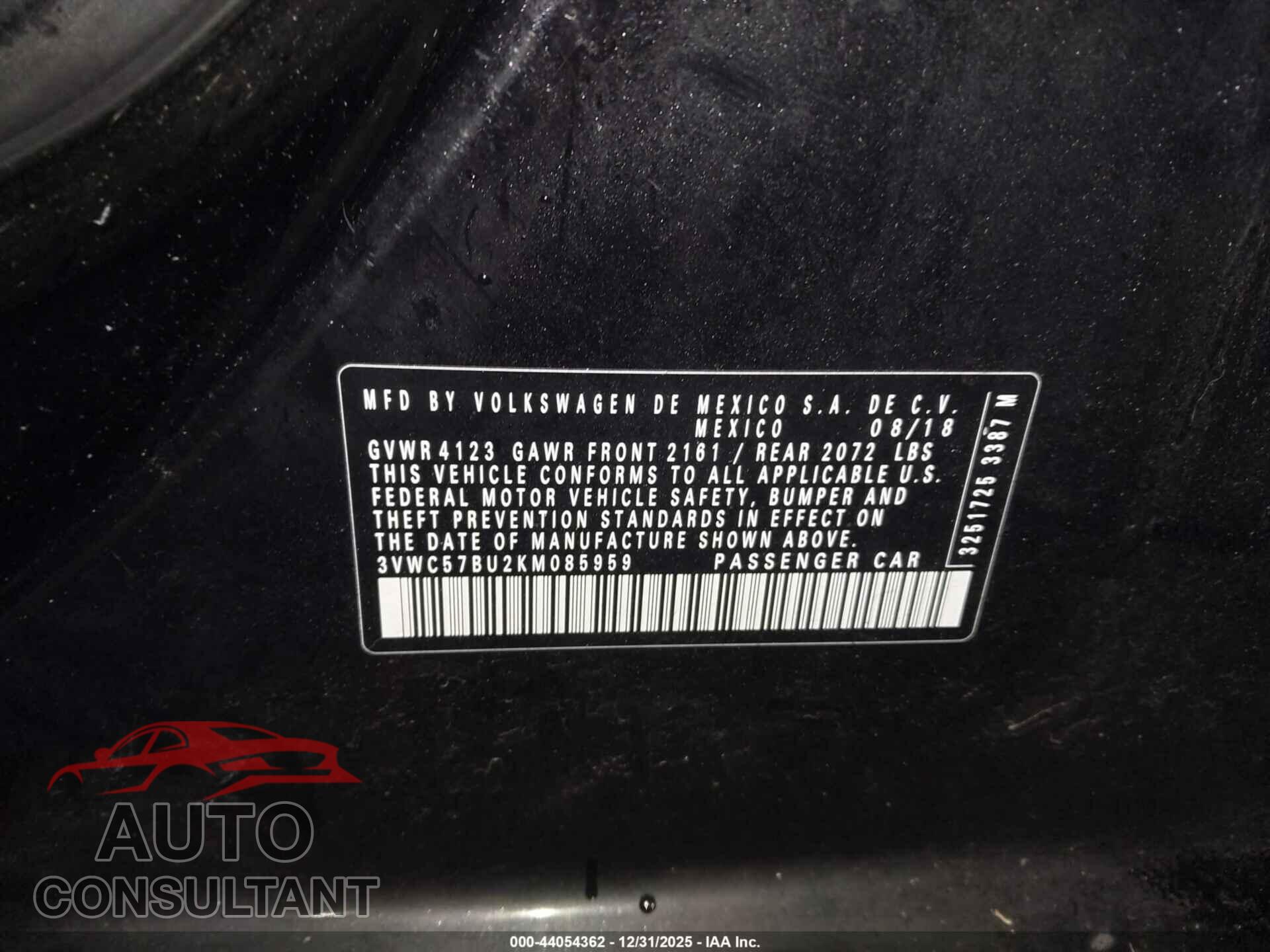 VOLKSWAGEN JETTA 2019 - 3VWC57BU2KM085959