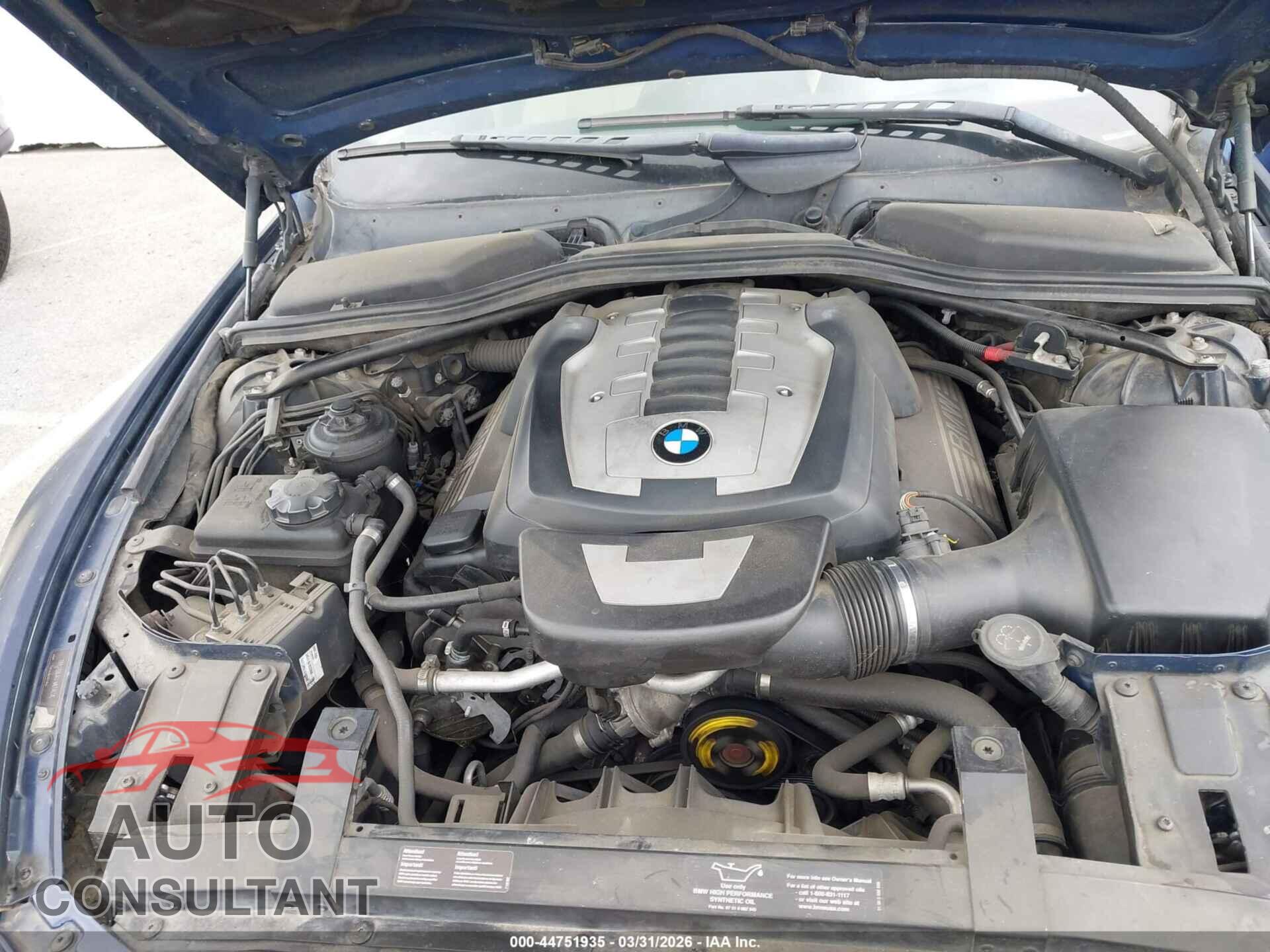 BMW 650I 2010 - WBAEA5C52ACV92800