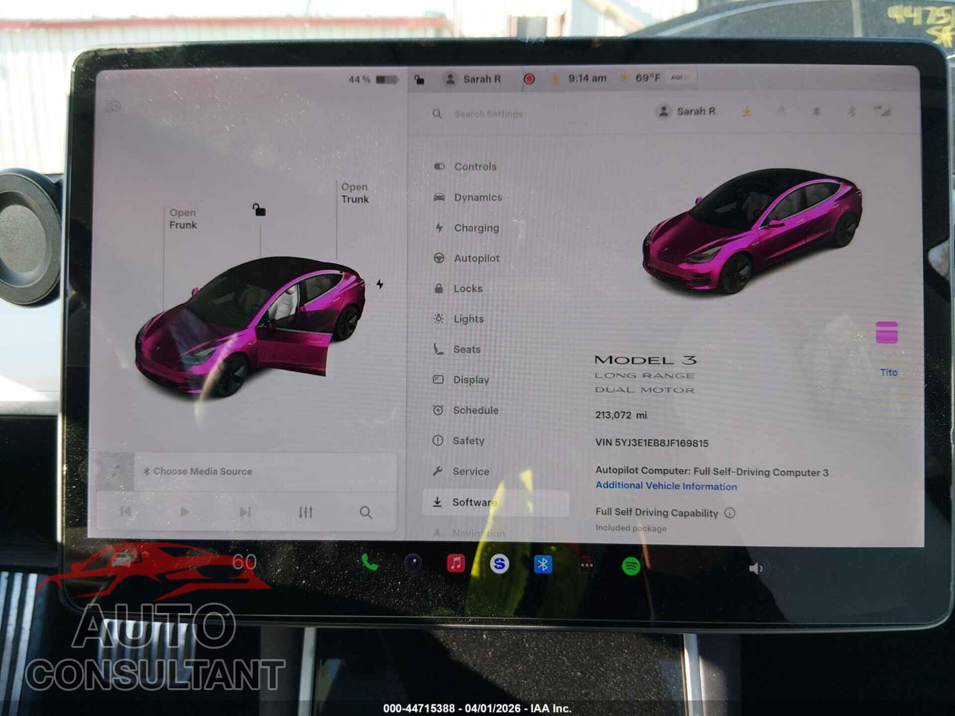 TESLA MODEL 3 2018 - 5YJ3E1EB8JF169815