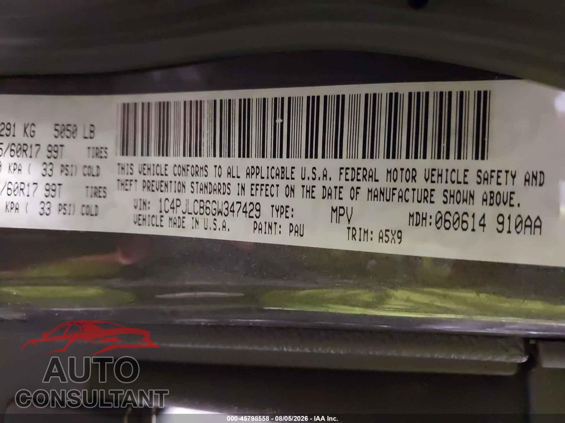 JEEP CHEROKEE 2016 - 1C4PJLCB6GW347429