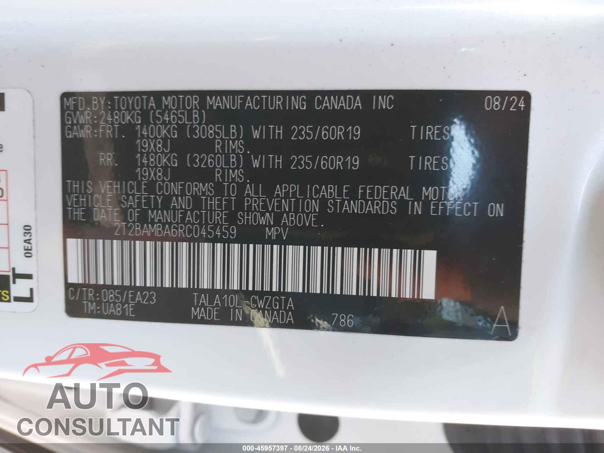 LEXUS RX 350 2024 - 2T2BAMBA6RC045459