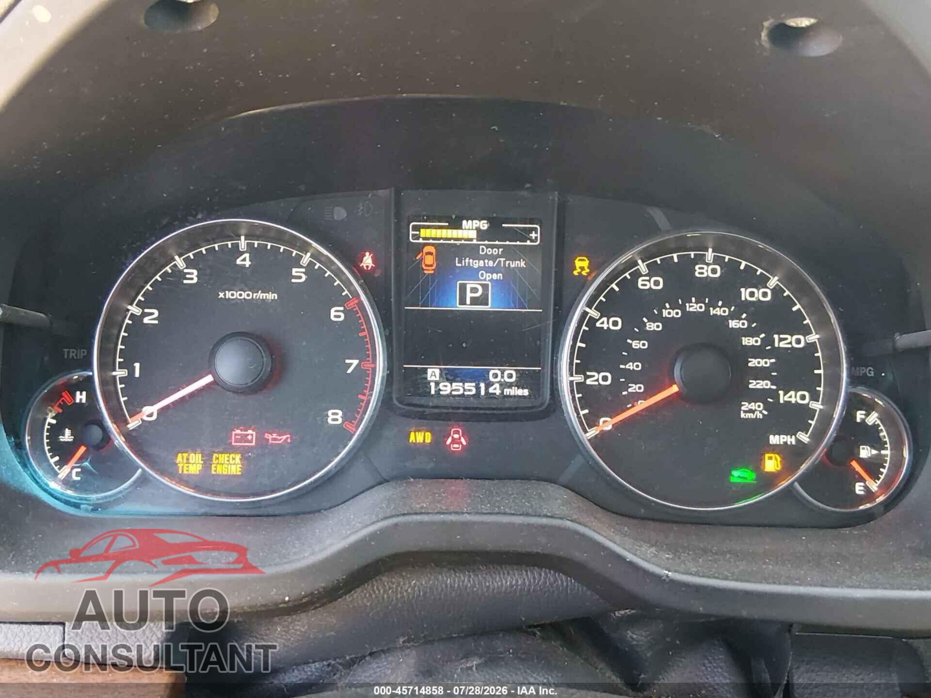 SUBARU OUTBACK 2013 - 4S4BRBLC3D3317027