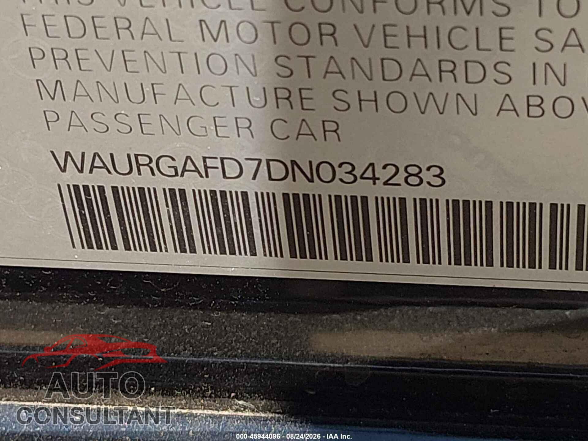 AUDI A8 L 2013 - WAURGAFD7DN034283