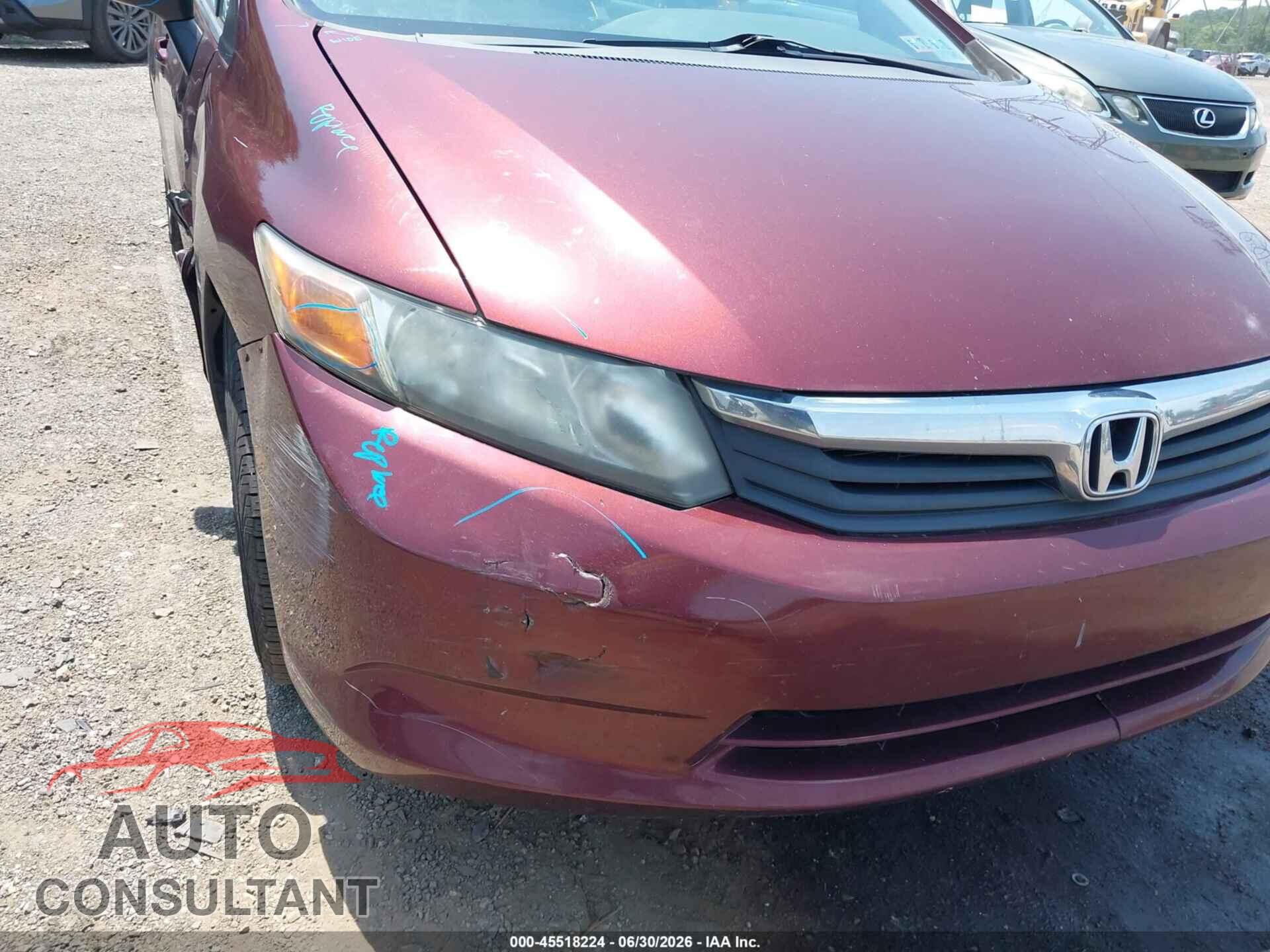 HONDA CIVIC 2012 - 19XFB2F53CE390381