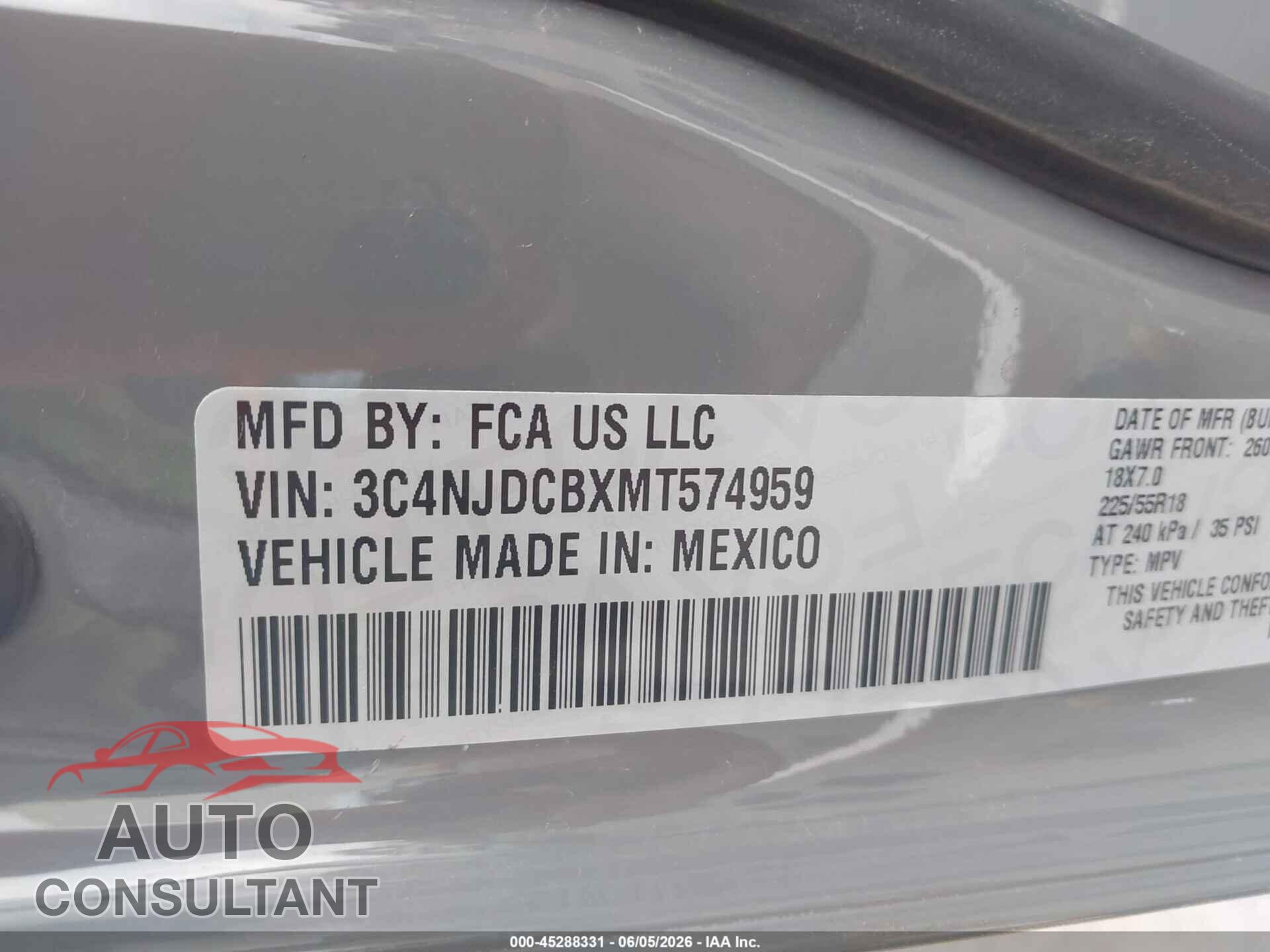 JEEP COMPASS 2021 - 3C4NJDCBXMT574959