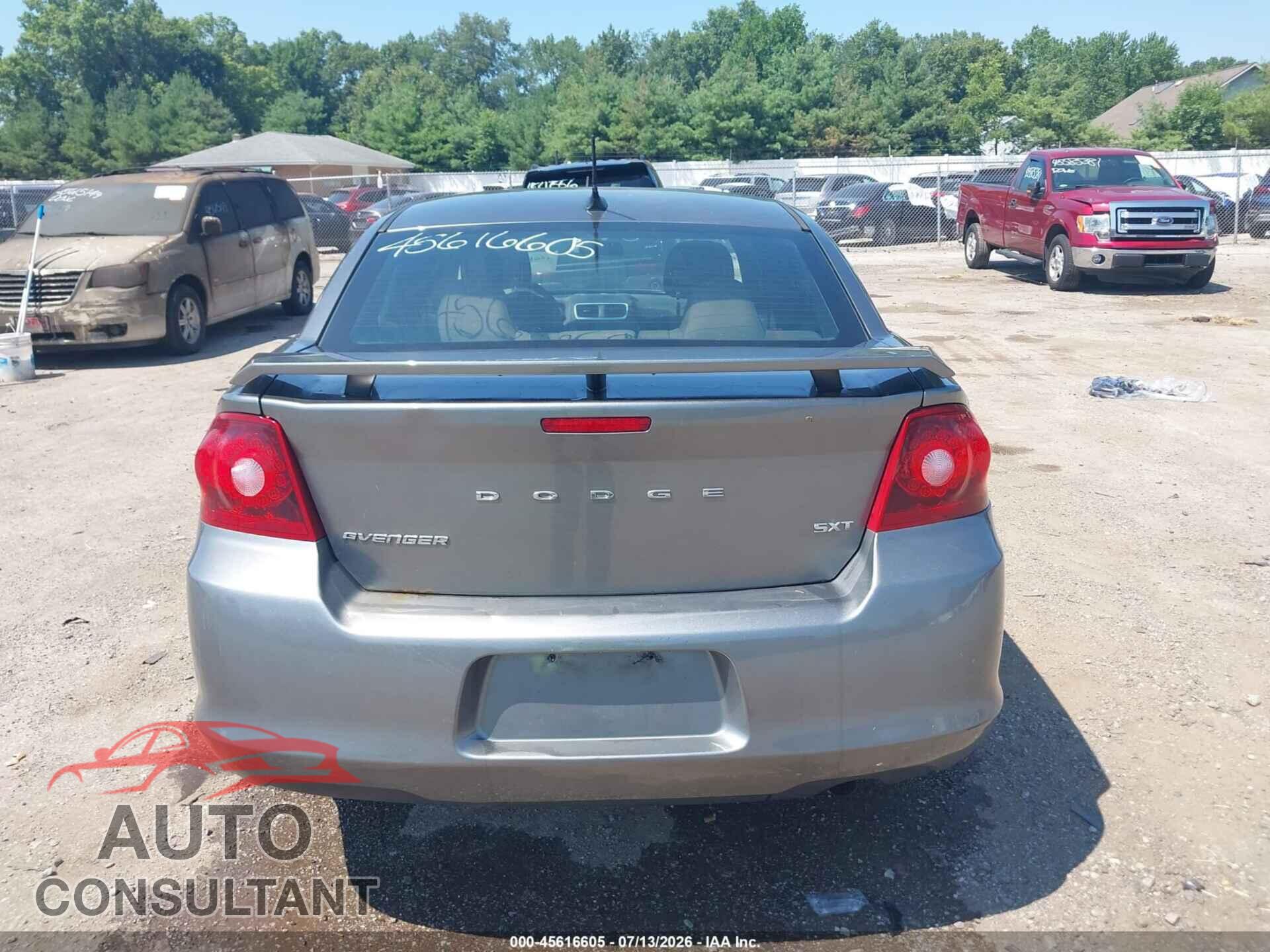 DODGE AVENGER 2013 - 1C3CDZCB1DN502225