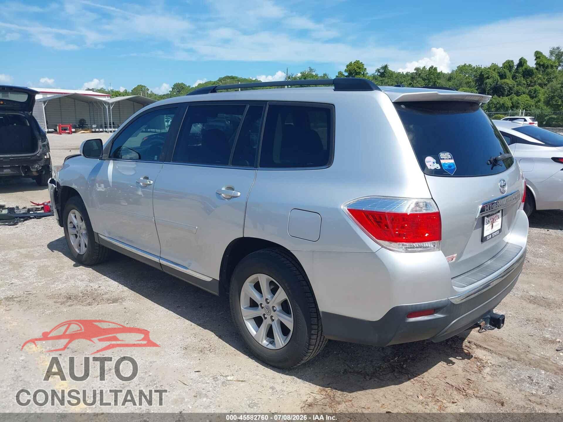 TOYOTA HIGHLANDER 2012 - 5TDZK3EH5CS081418