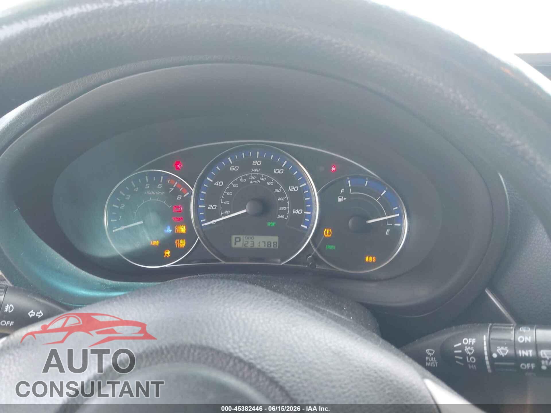 SUBARU FORESTER 2012 - JF2SHACC2CH452066