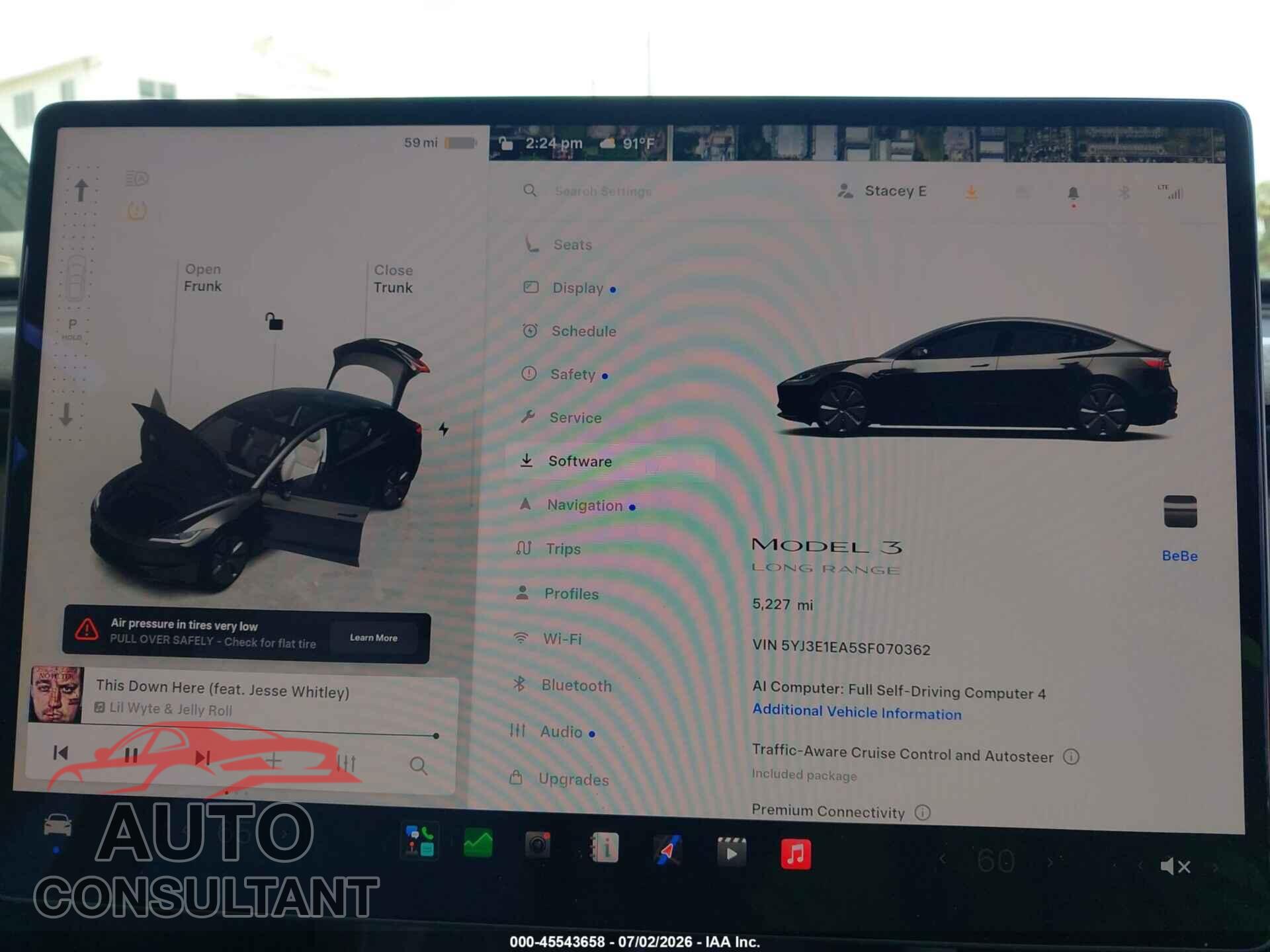 TESLA MODEL 3 2025 - 5YJ3E1EA5SF070362