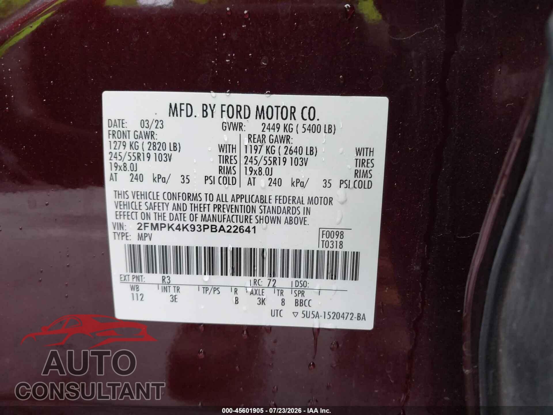 FORD EDGE 2023 - 2FMPK4K93PBA22641