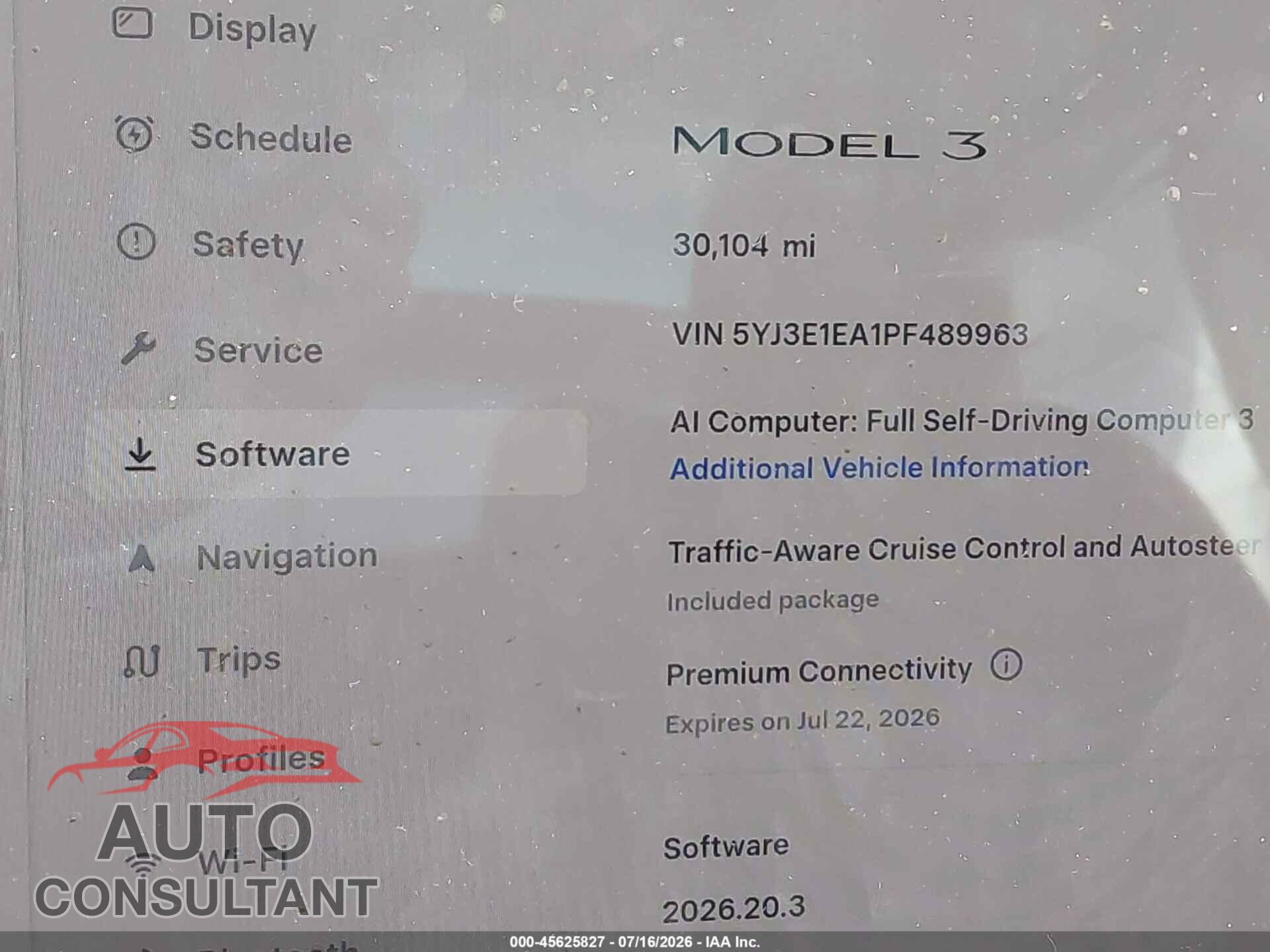 TESLA MODEL 3 2023 - 5YJ3E1EA1PF489963
