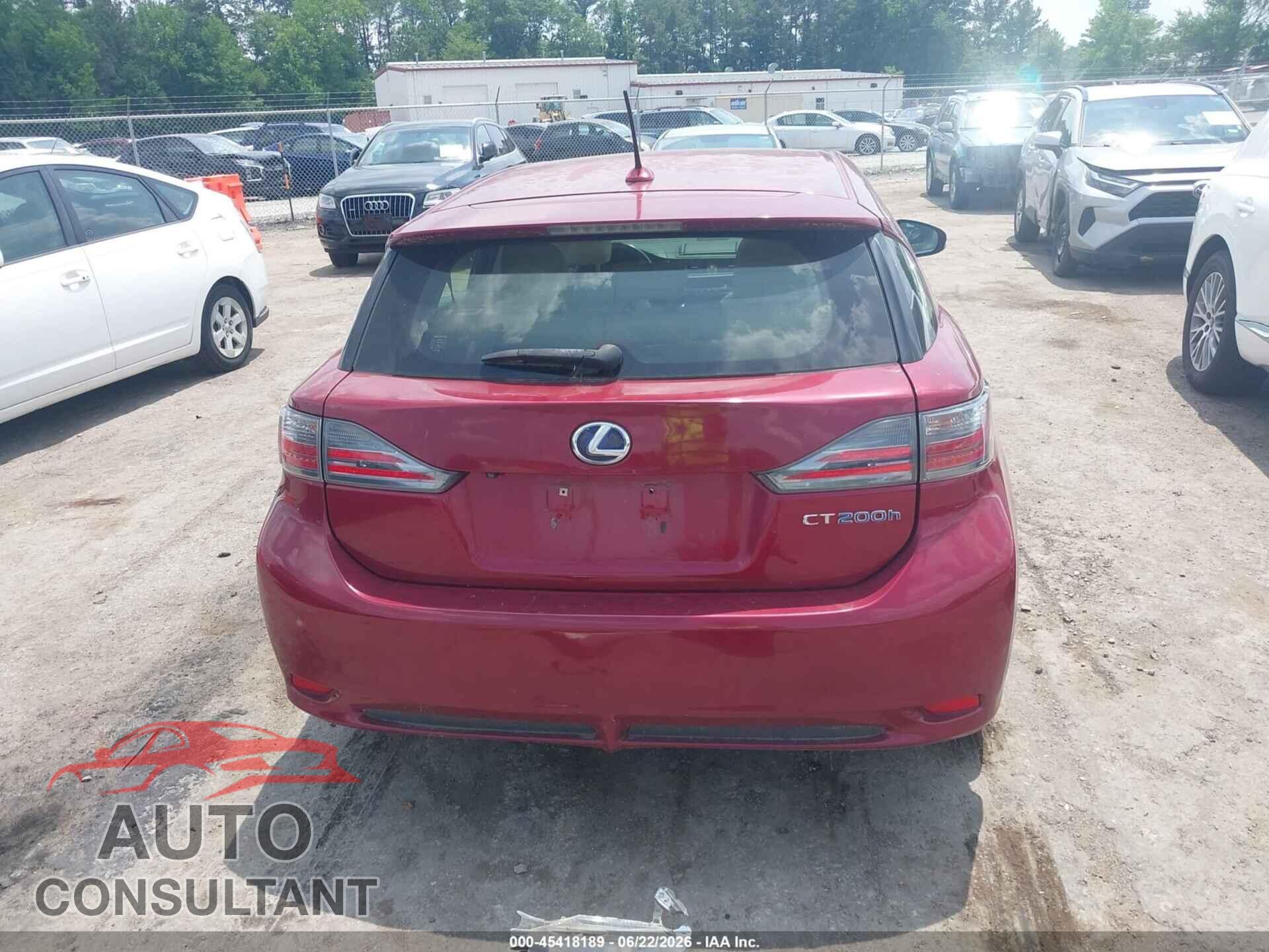 LEXUS CT 200H 2013 - JTHKD5BH6D2158221