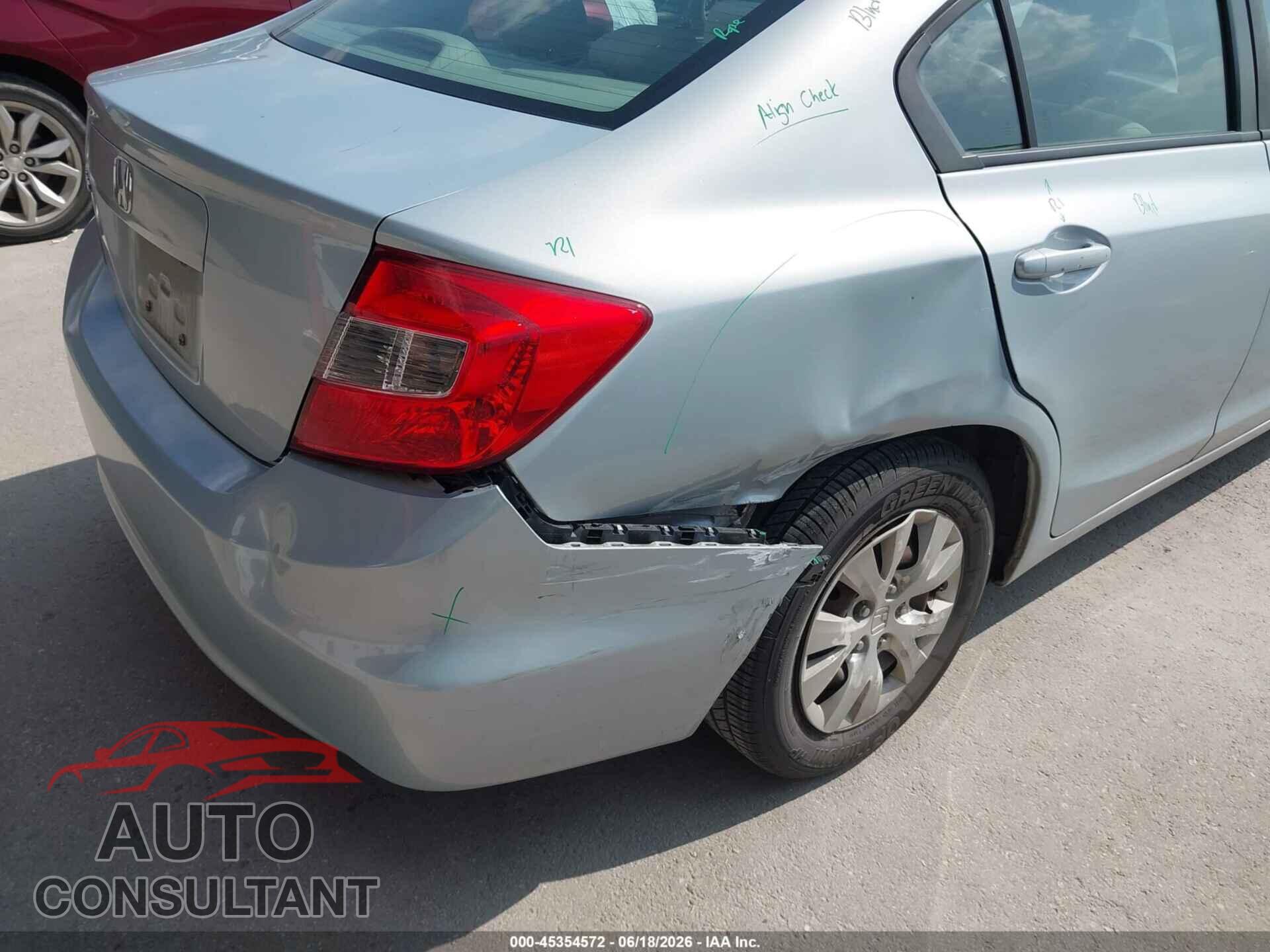 HONDA CIVIC 2012 - 19XFB2F57CE077446