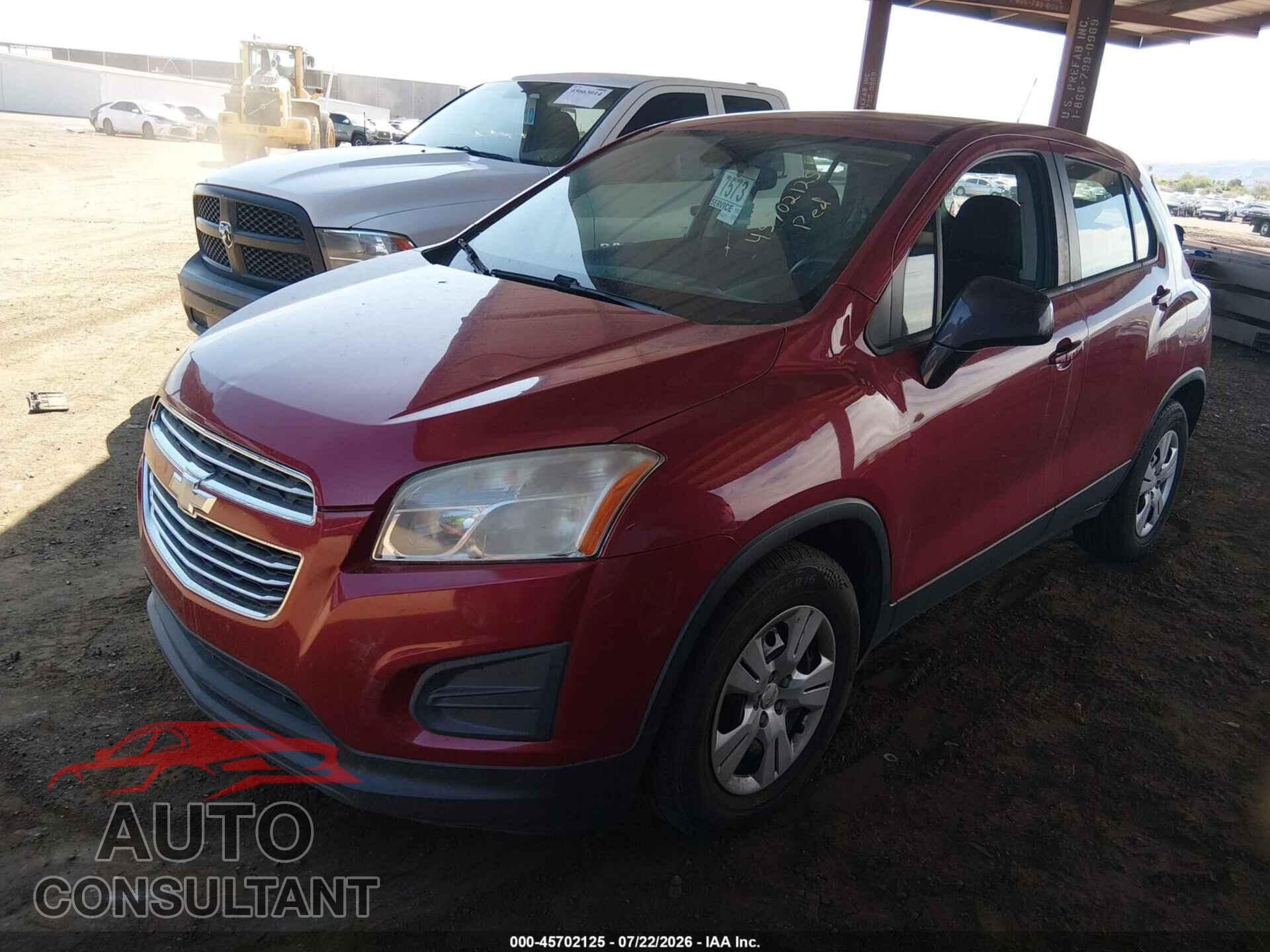 CHEVROLET TRAX 2015 - KL7CJKSB9FB212247