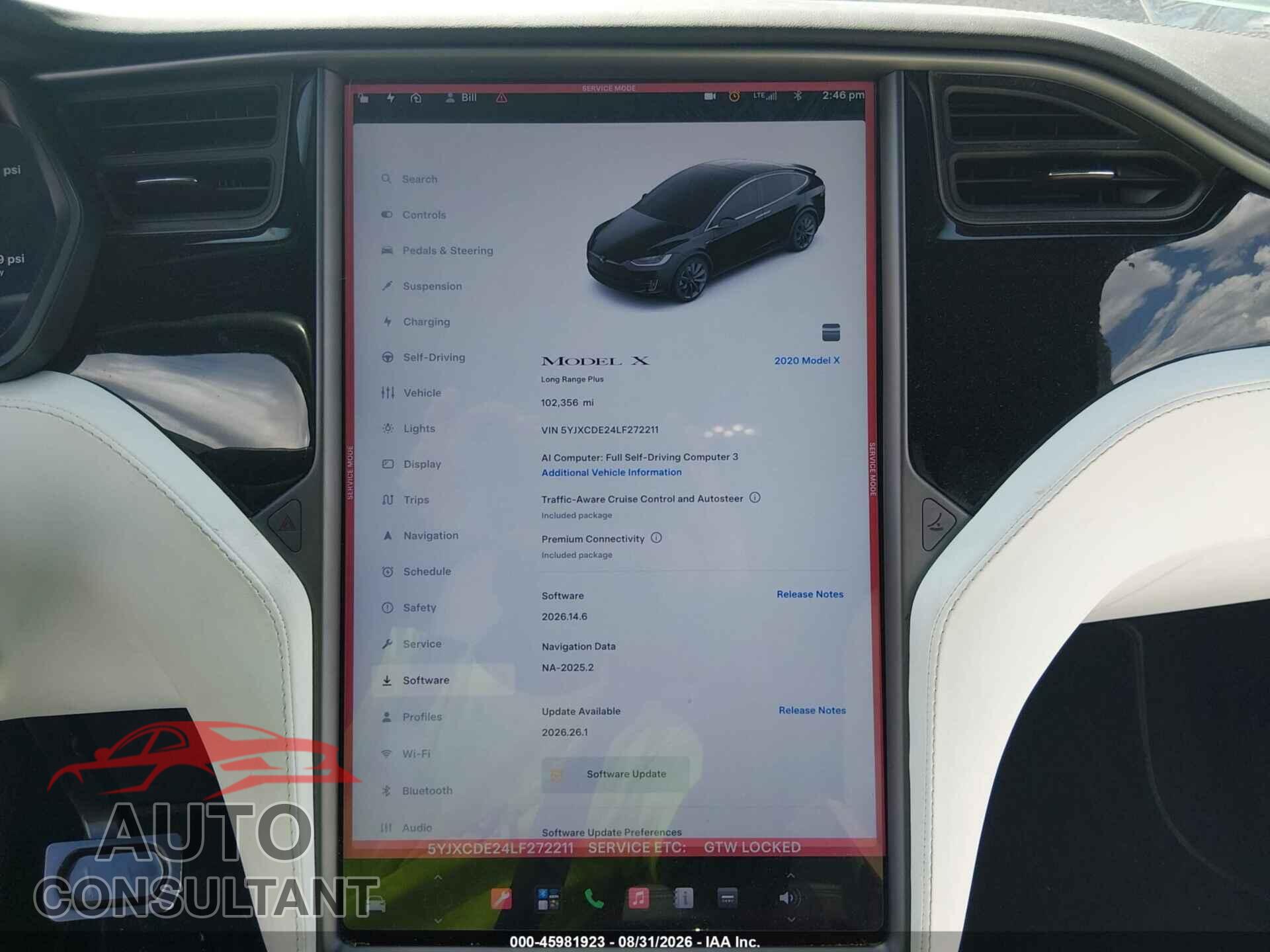 TESLA MODEL X 2020 - 5YJXCDE24LF272211