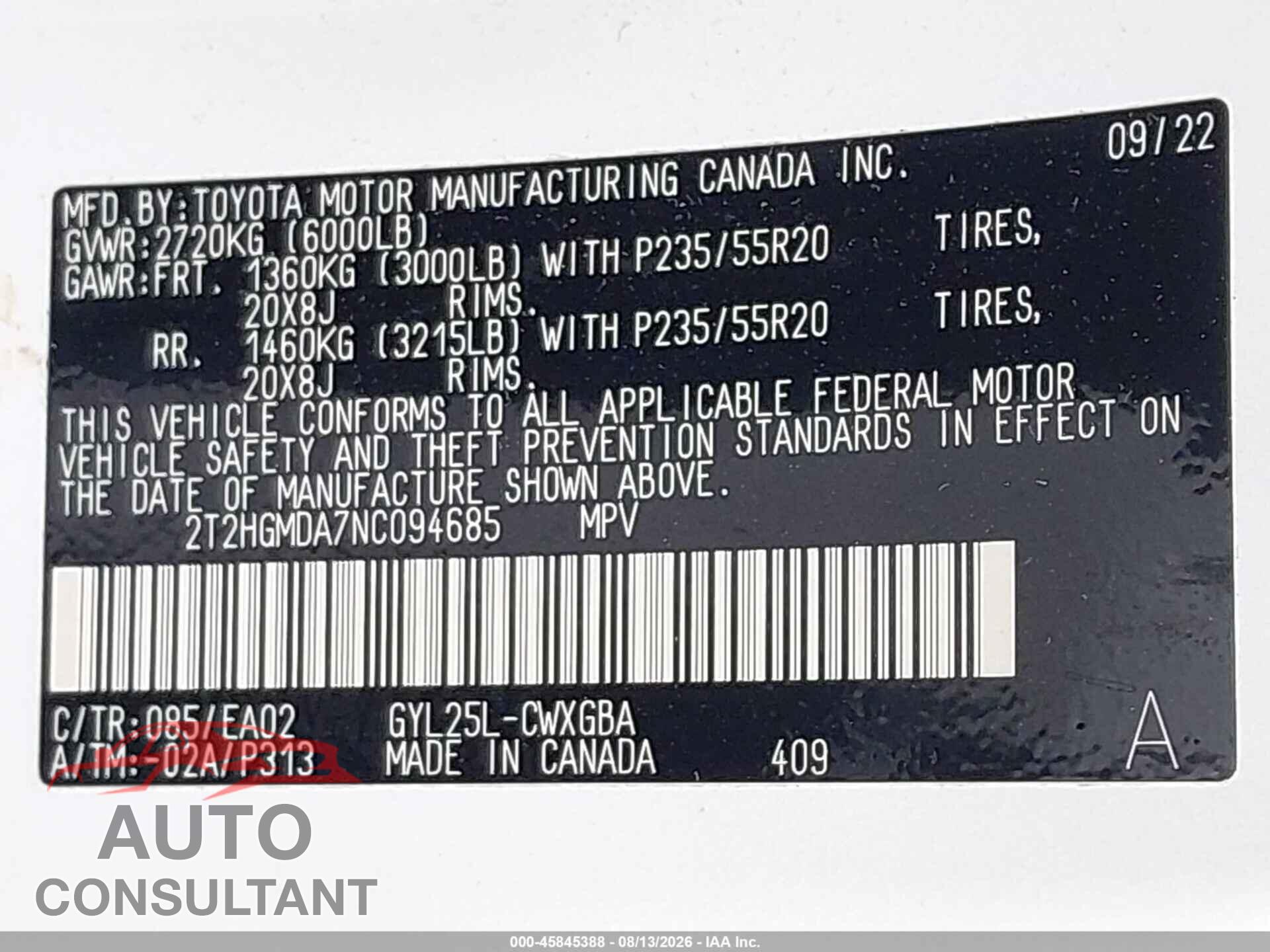 LEXUS RX 450H 2022 - 2T2HGMDA7NC094685
