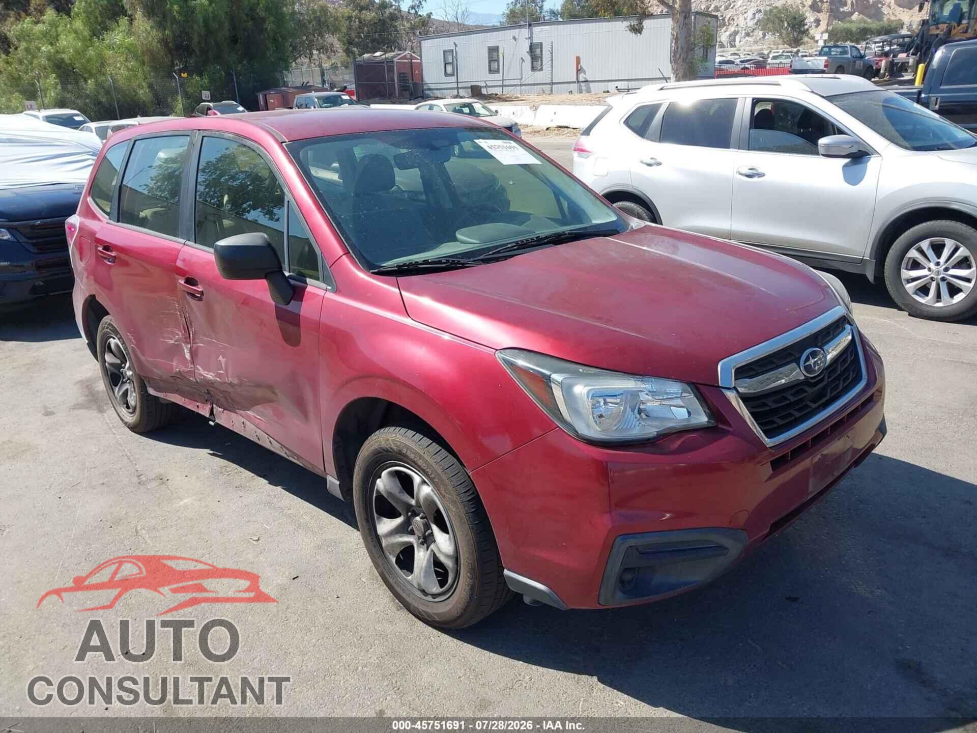 SUBARU FORESTER 2018 - JF2SJAAC7JH557237