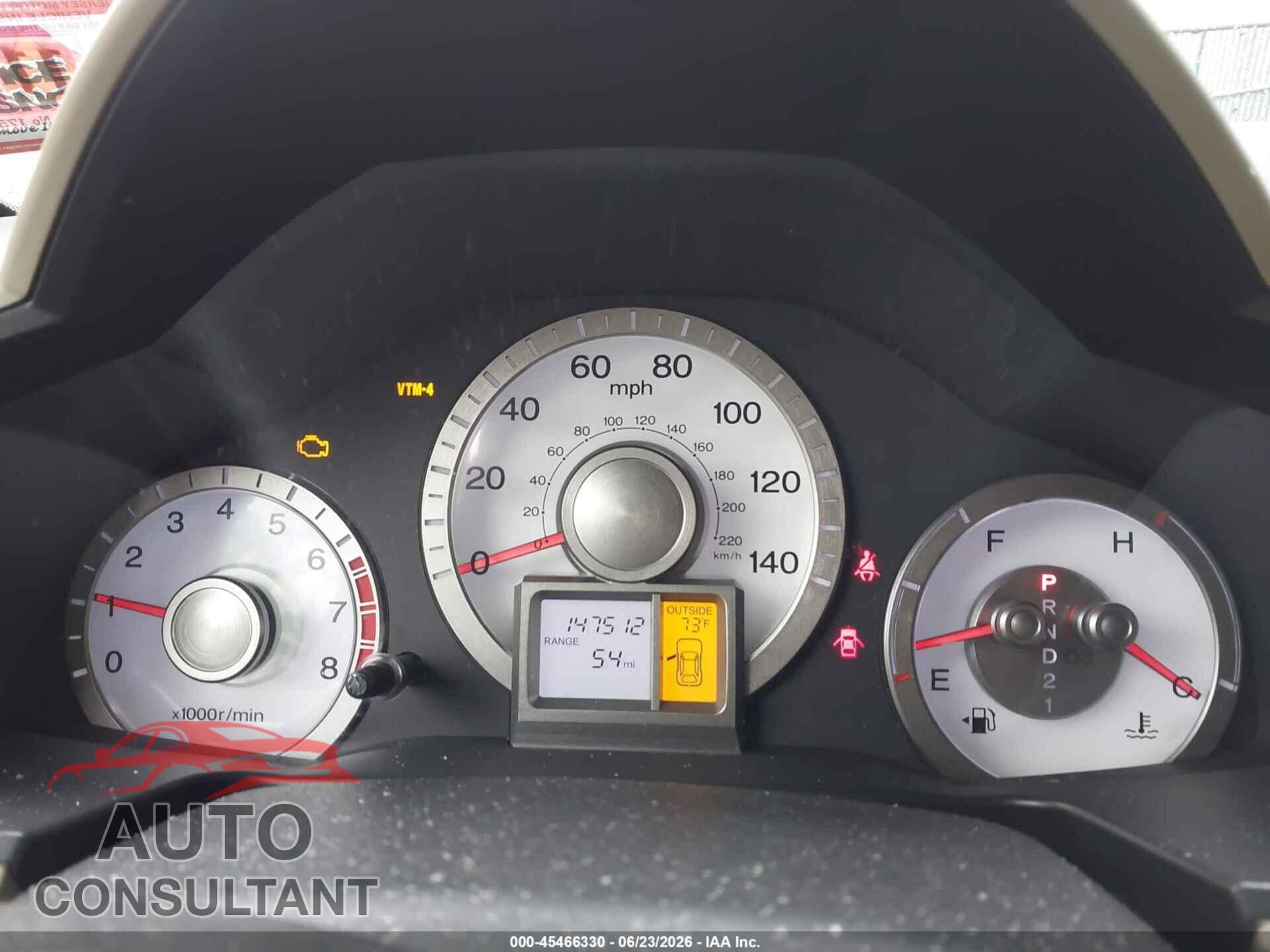 HONDA PILOT 2010 - 5FNYF4H55AB023740