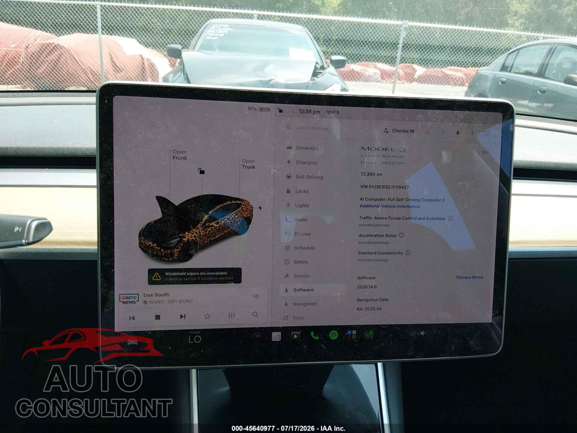 TESLA MODEL 3 2018 - 5YJ3E1EB2JF119427