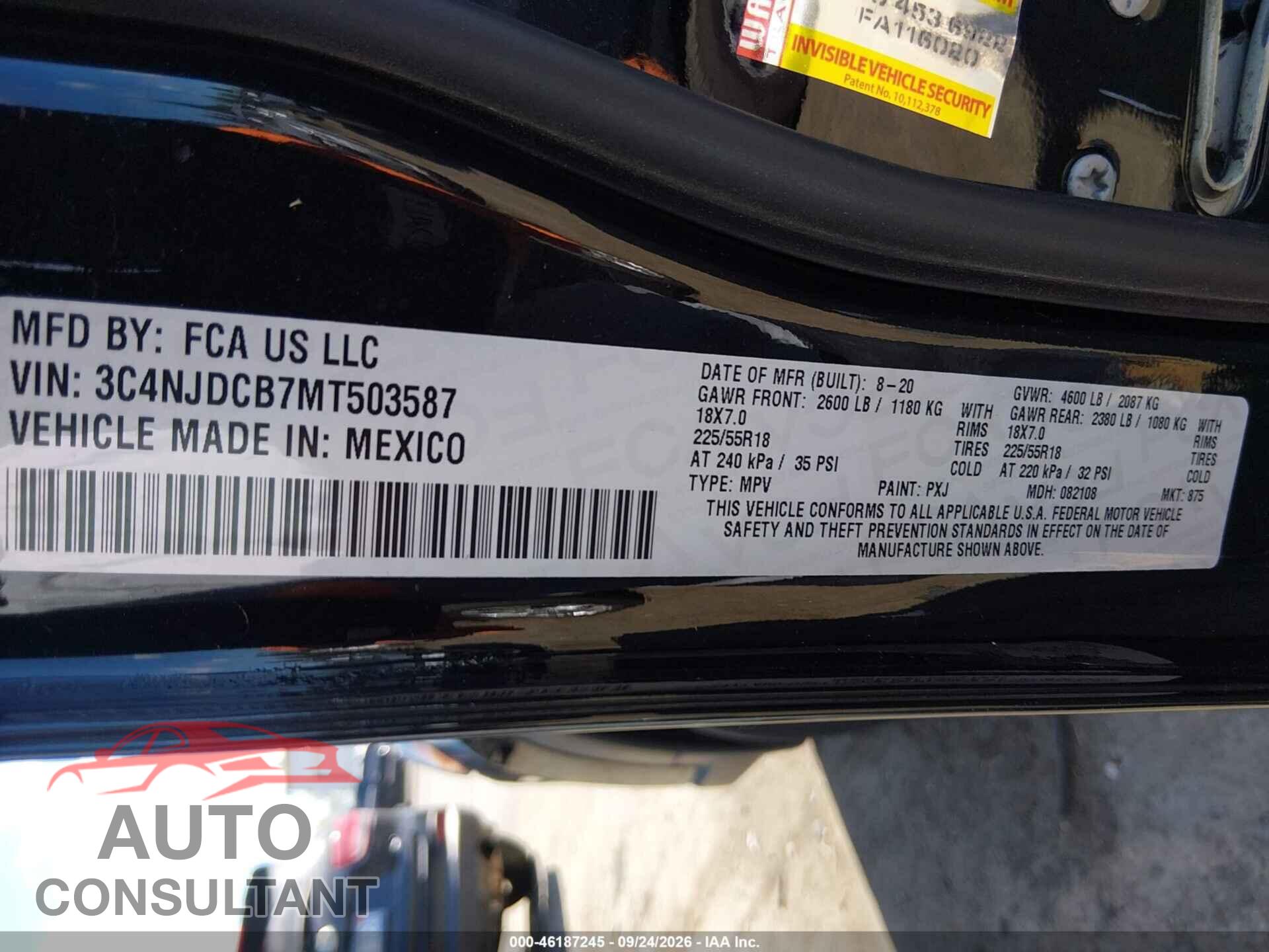 JEEP COMPASS 2021 - 3C4NJDCB7MT503587