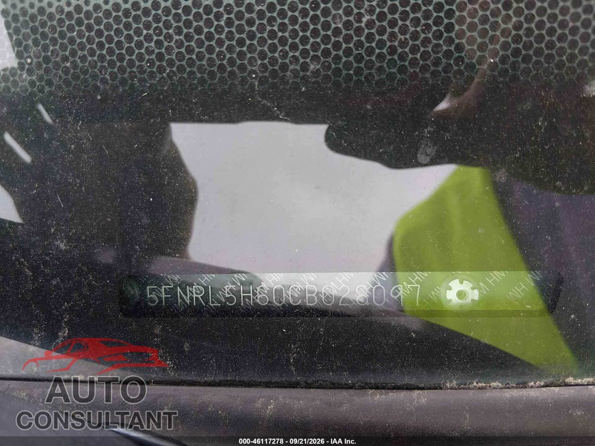 HONDA ODYSSEY 2012 - 5FNRL5H60CB028097