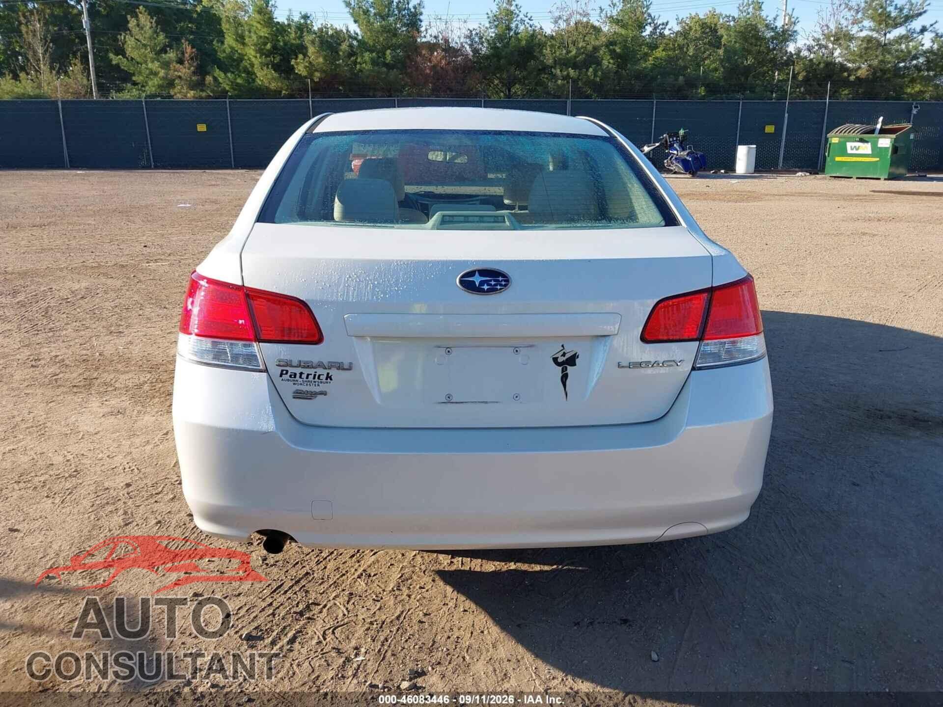 SUBARU LEGACY 2014 - 4S3BMBA61E3013972