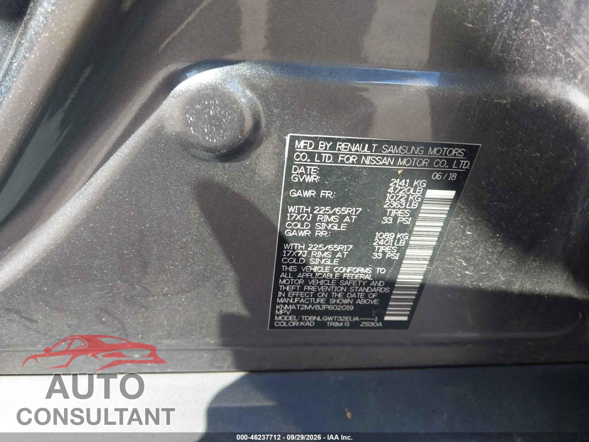 NISSAN ROGUE 2018 - KNMAT2MV8JP602019