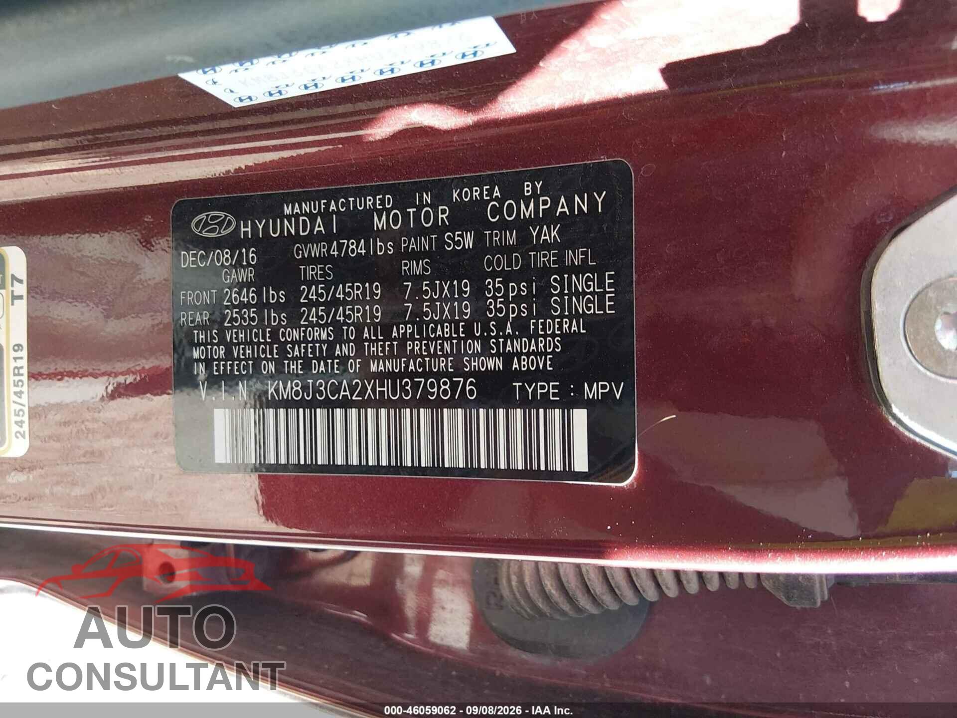 HYUNDAI TUCSON 2017 - KM8J3CA2XHU379876