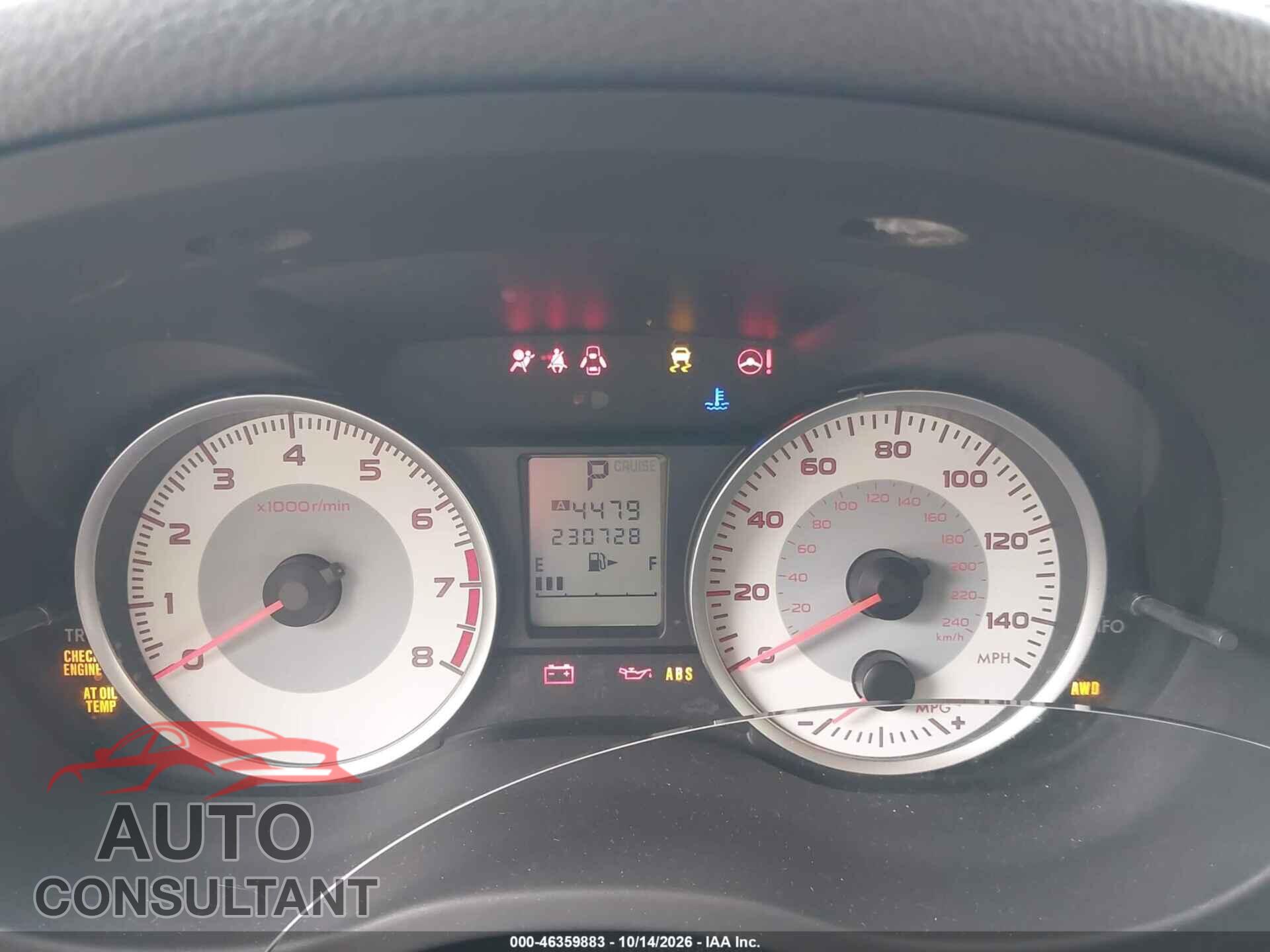 SUBARU IMPREZA 2012 - JF1GPAC68CH219493