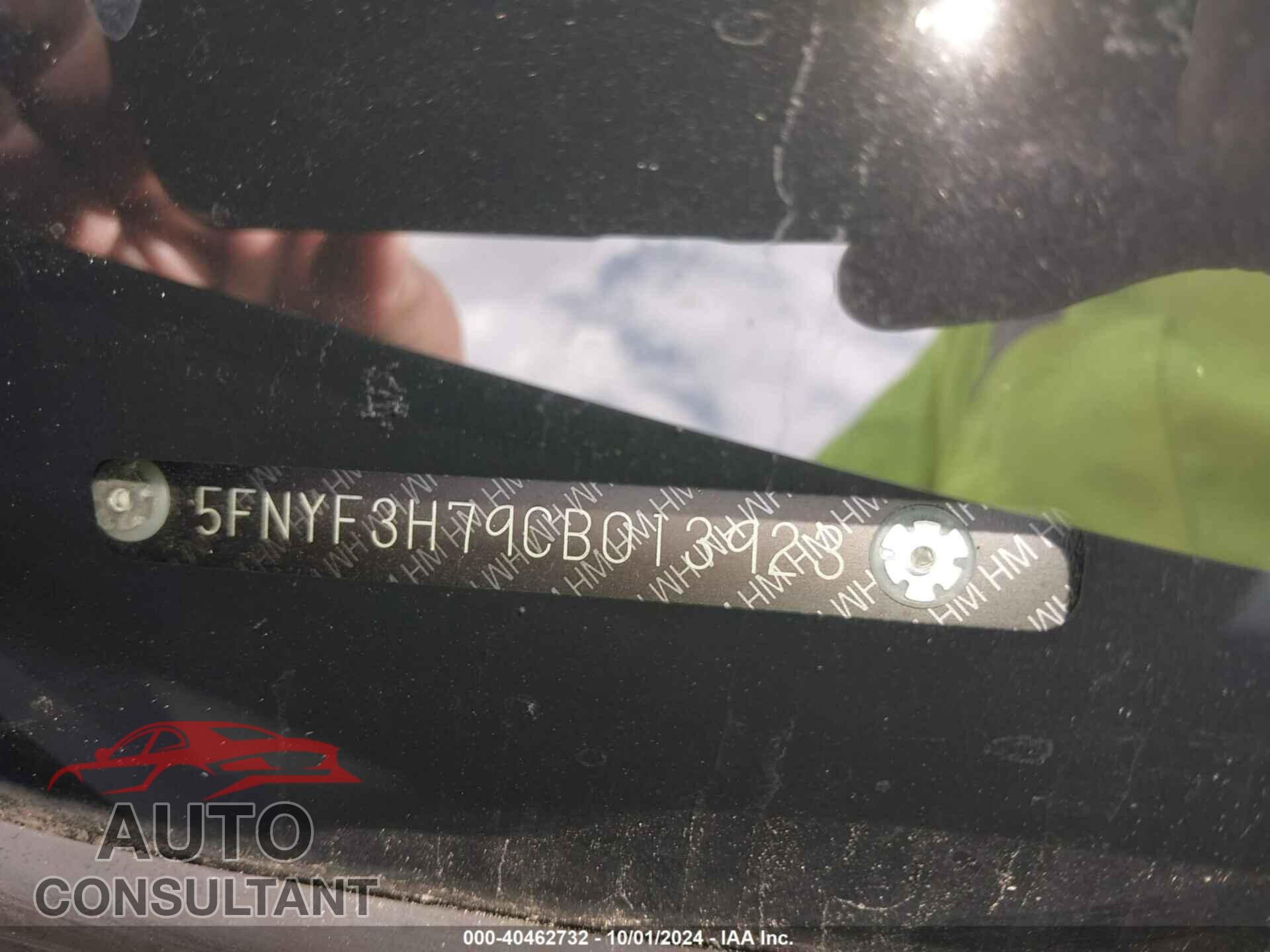HONDA PILOT 2012 - 5FNYF3H79CB013923
