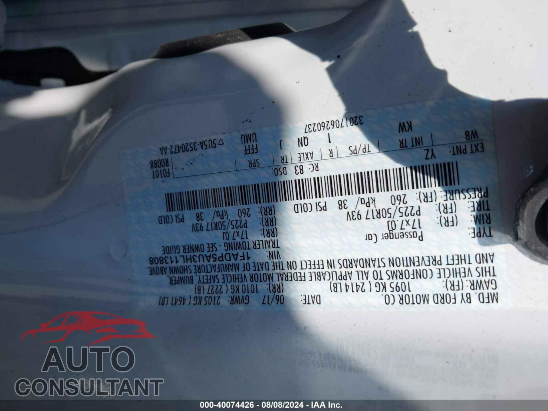 FORD C-MAX HYBRID 2017 - 1FADP5AU3HL113808