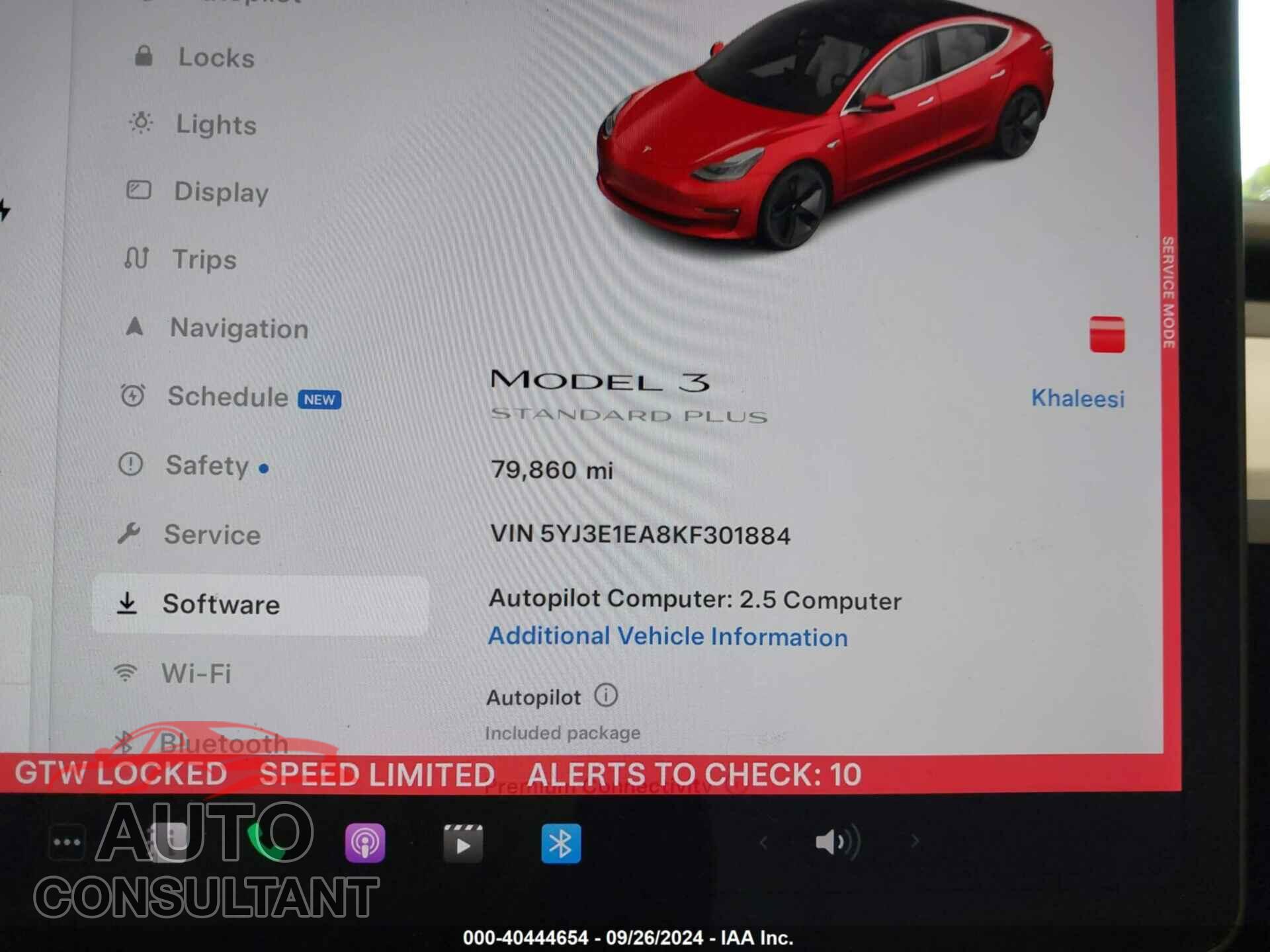 TESLA MODEL 3 2019 - 5YJ3E1EA8KF301884