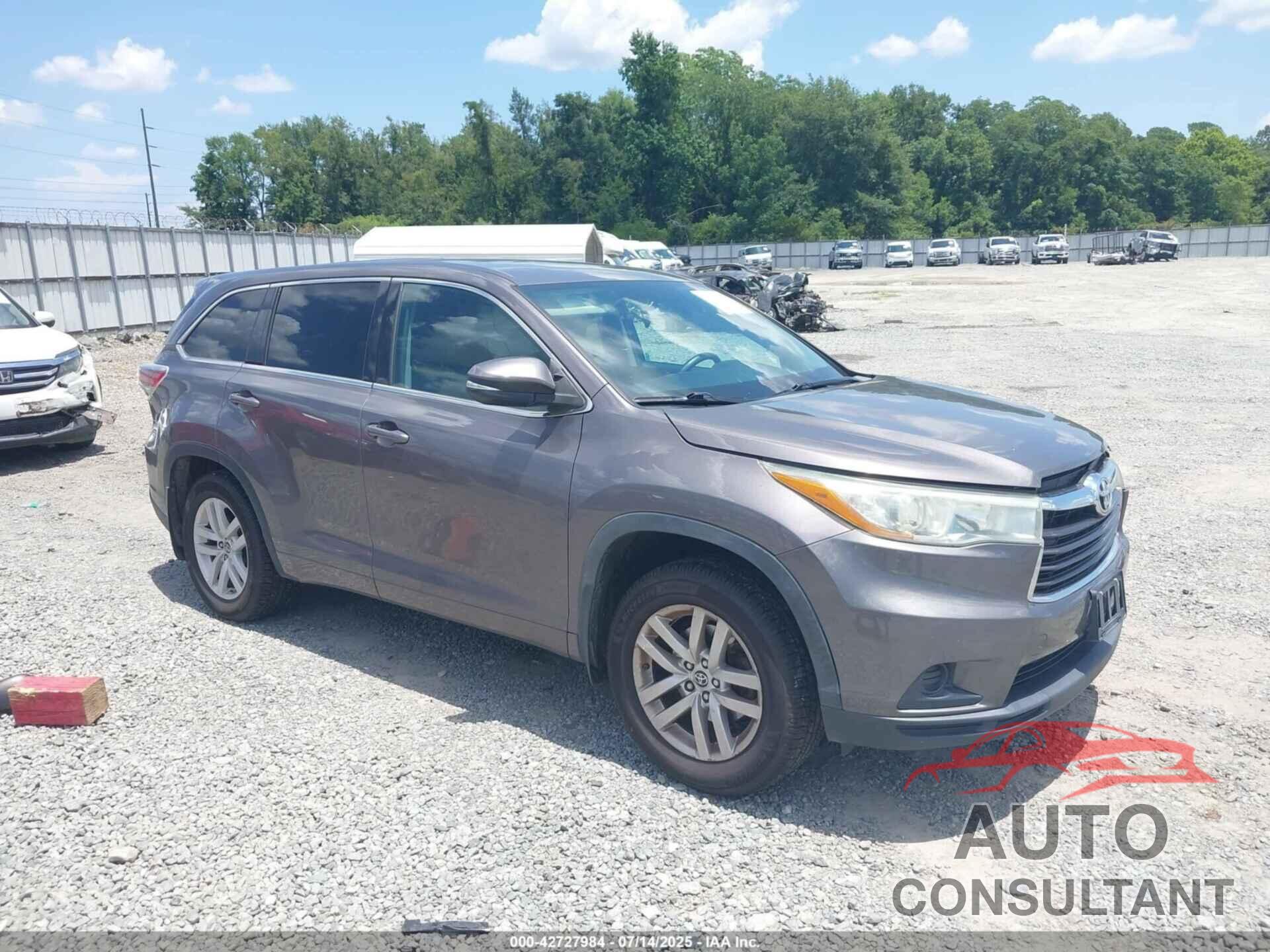 TOYOTA HIGHLANDER 2016 - 5TDBKRFH6GS235451