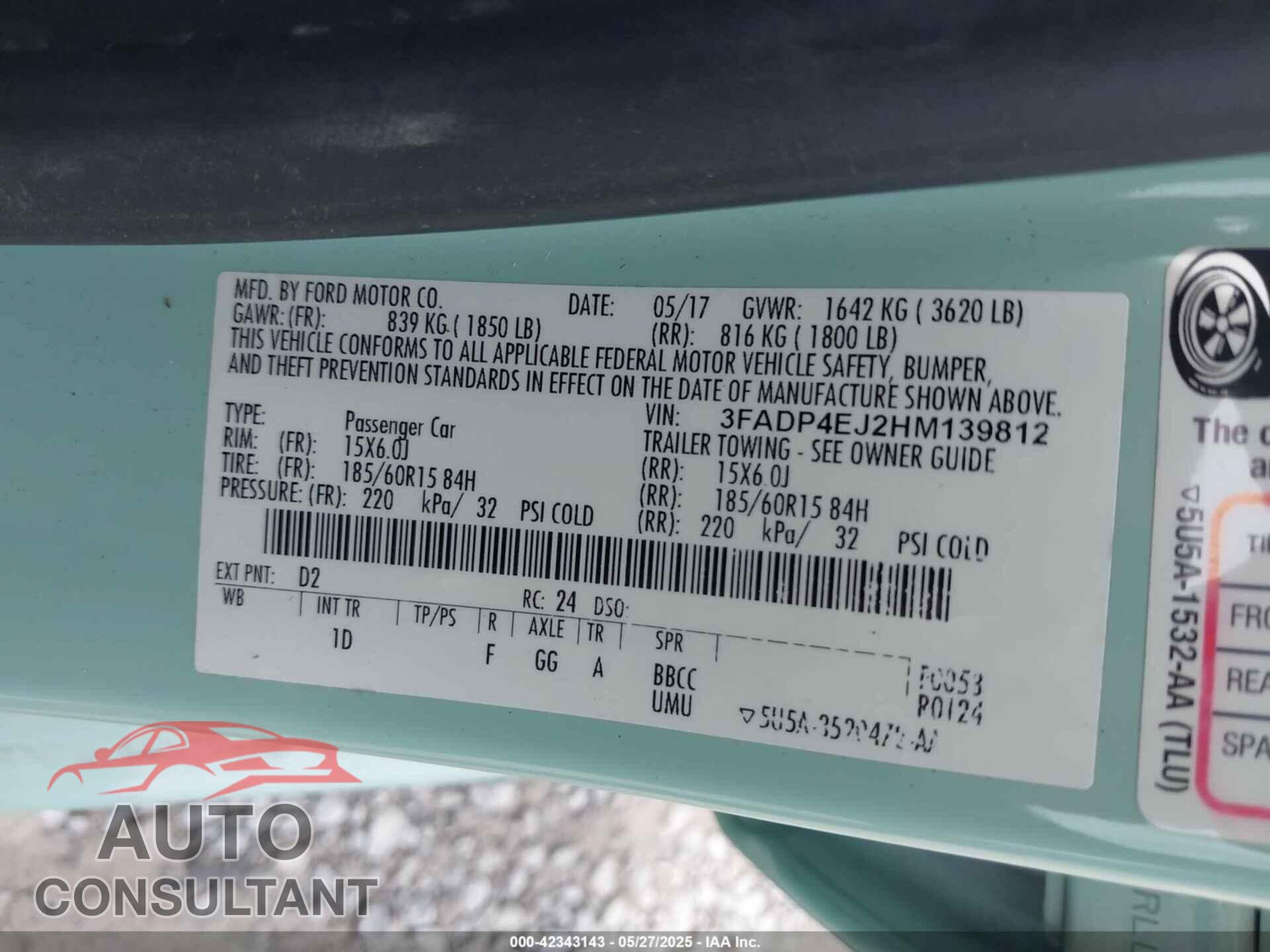 FORD FIESTA 2017 - 3FADP4EJ2HM139812