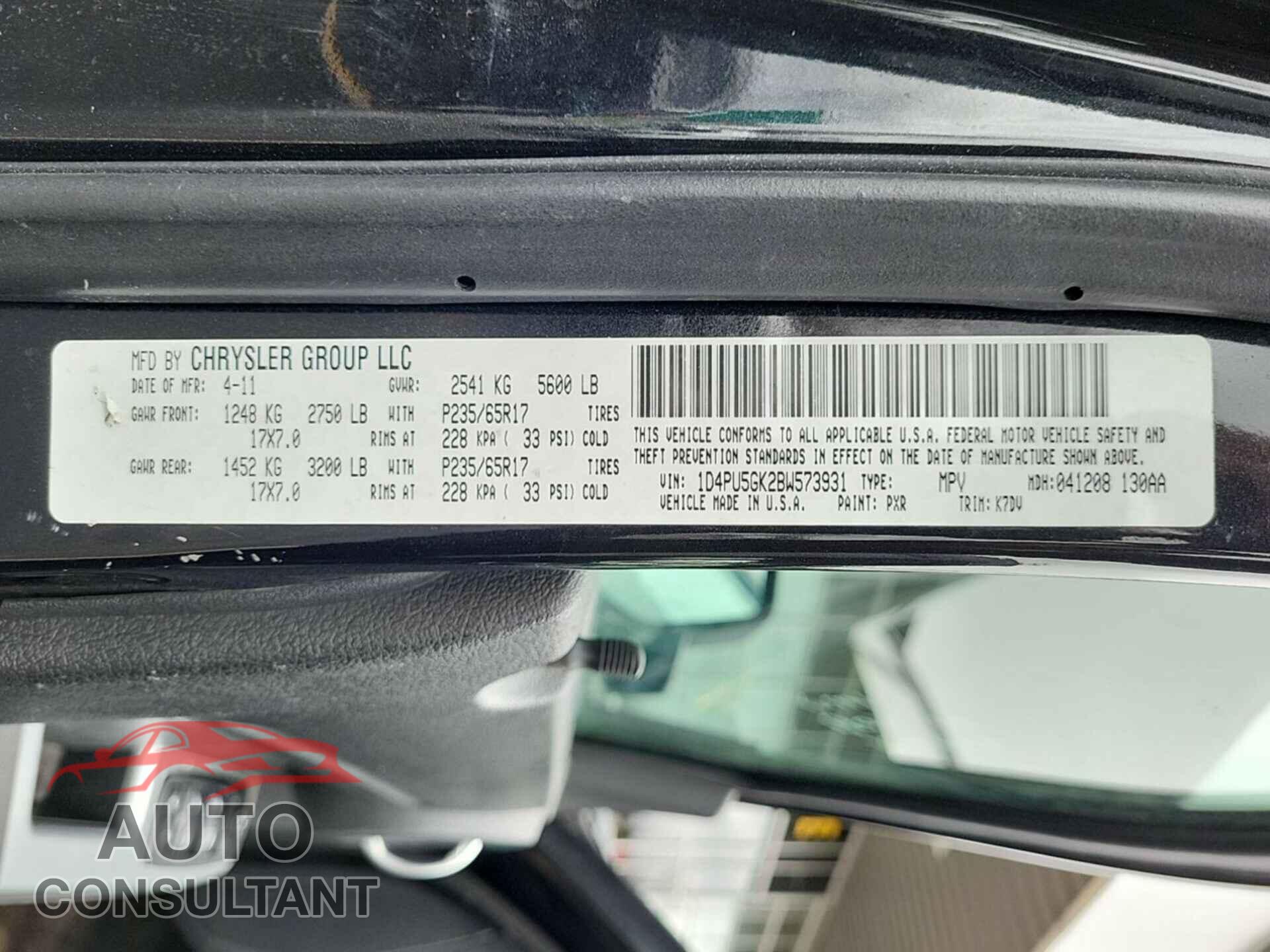 DODGE NITRO 2011 - 1D4PU5GK2BW573931