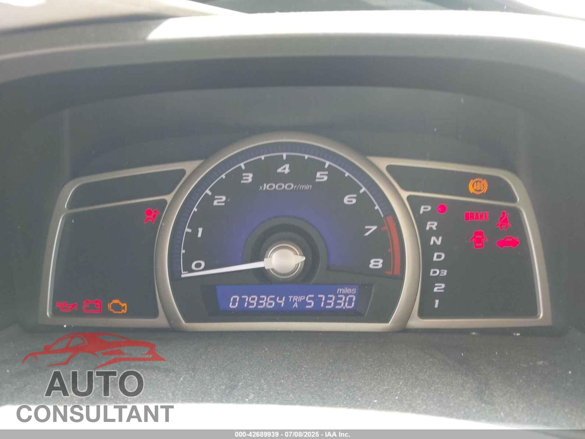 HONDA CIVIC 2011 - 19XFA1F83BE025348