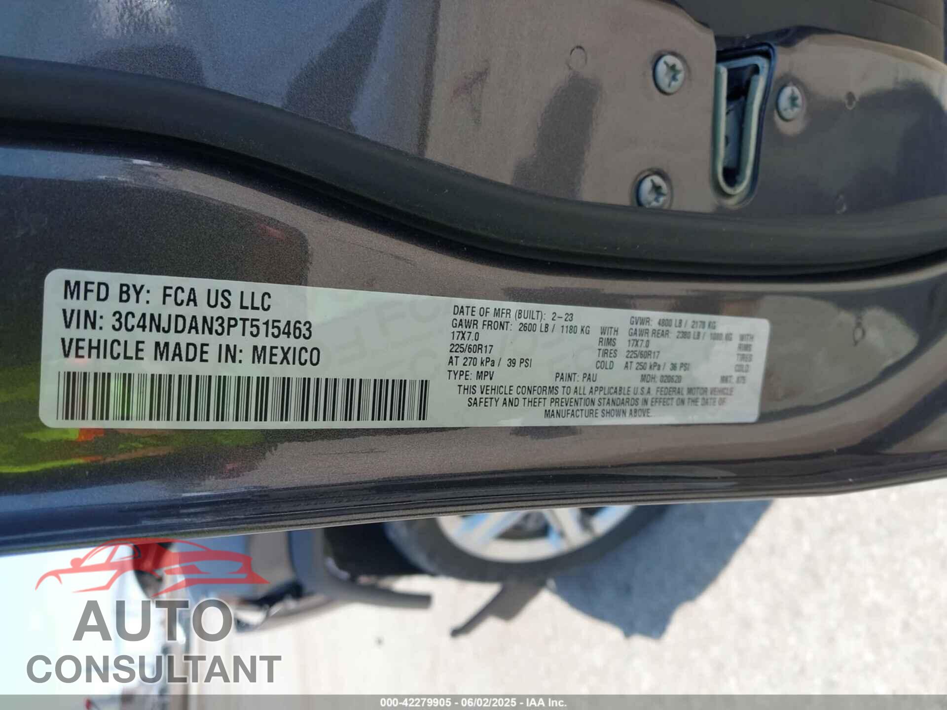 JEEP COMPASS 2023 - 3C4NJDAN3PT515463