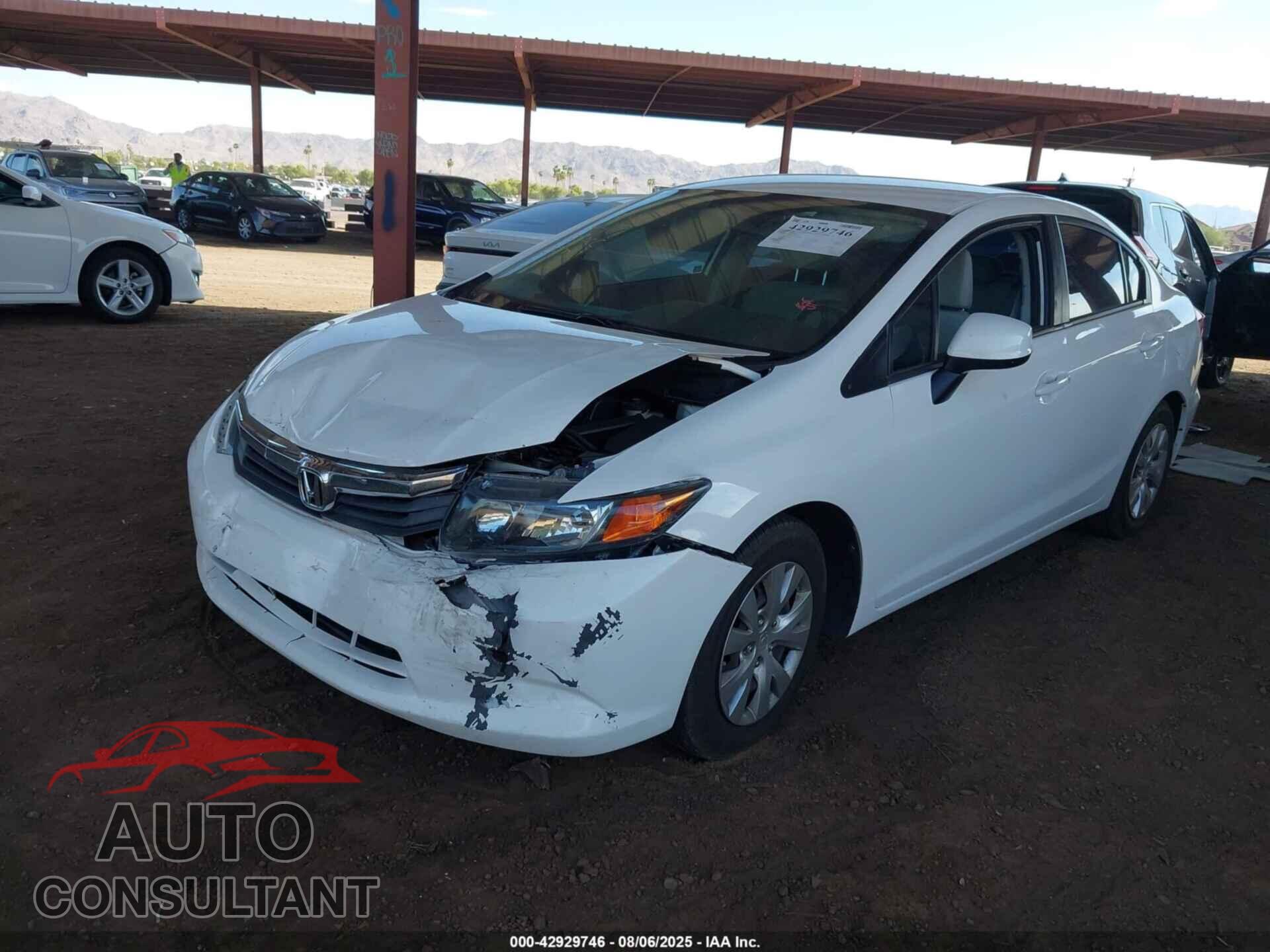 HONDA CIVIC 2012 - 19XFB2F52CE316353