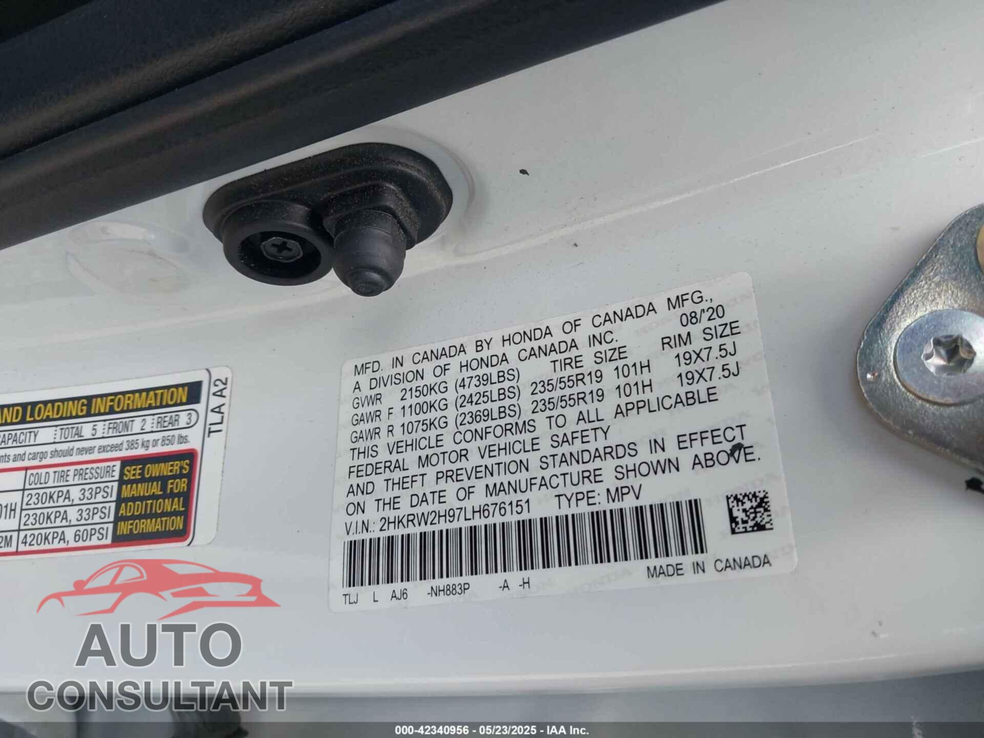 HONDA CR-V 2020 - 2HKRW2H97LH676151
