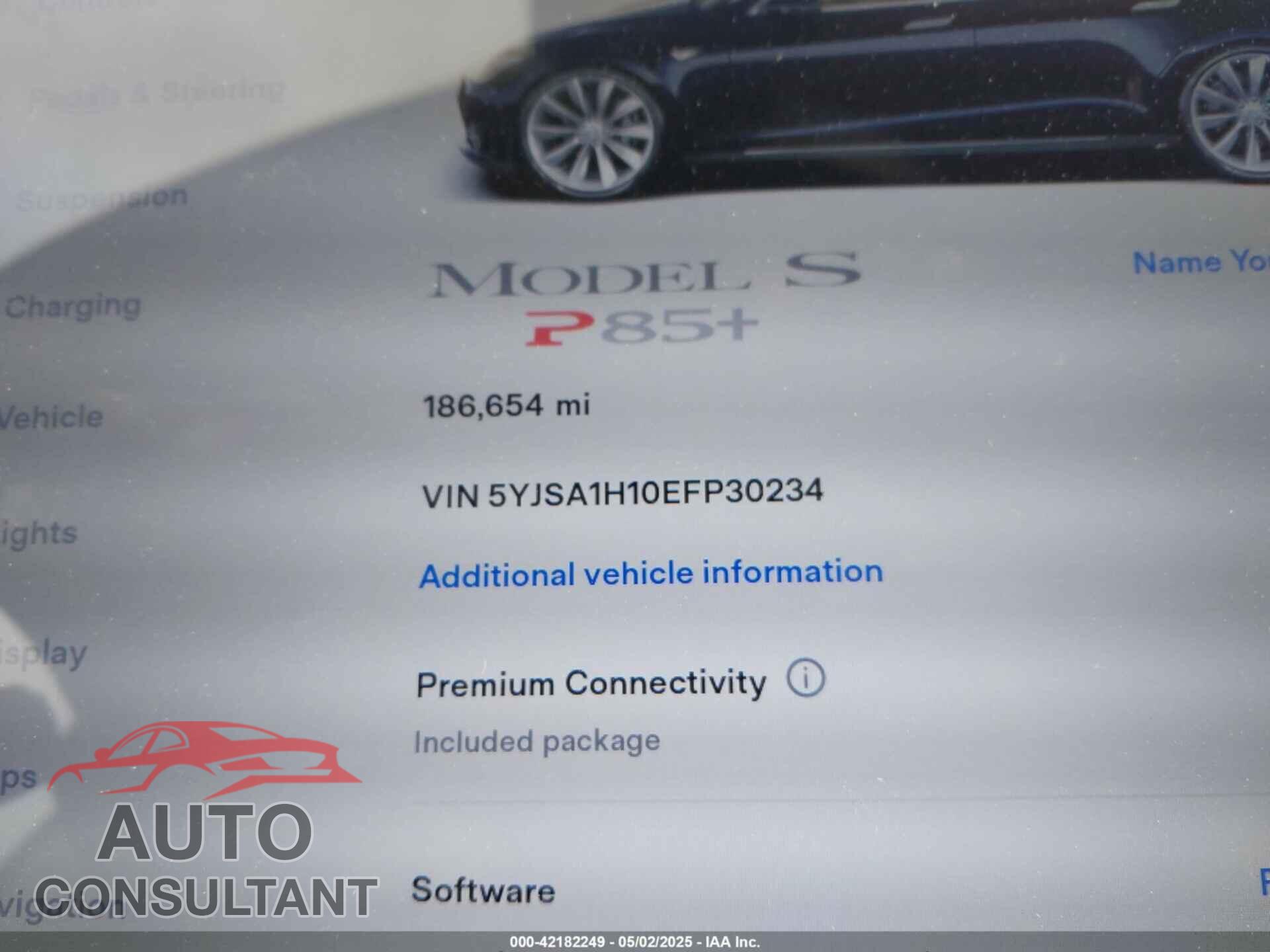 TESLA MODEL S 2014 - 5YJSA1H10EFP30234